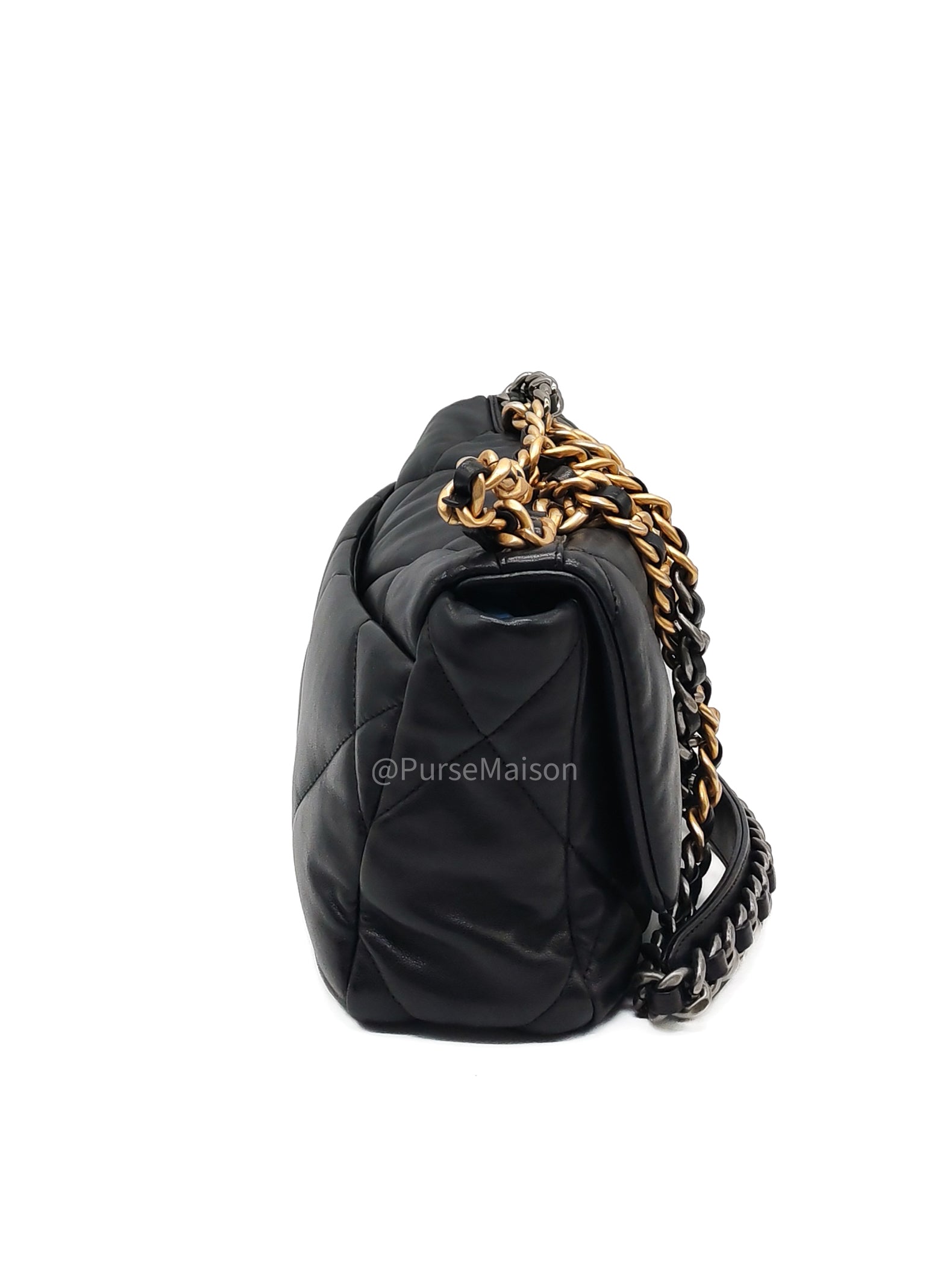 Chanel 19 Small in Black Quilted Lambskin Leather and Mix Hardware Series 31