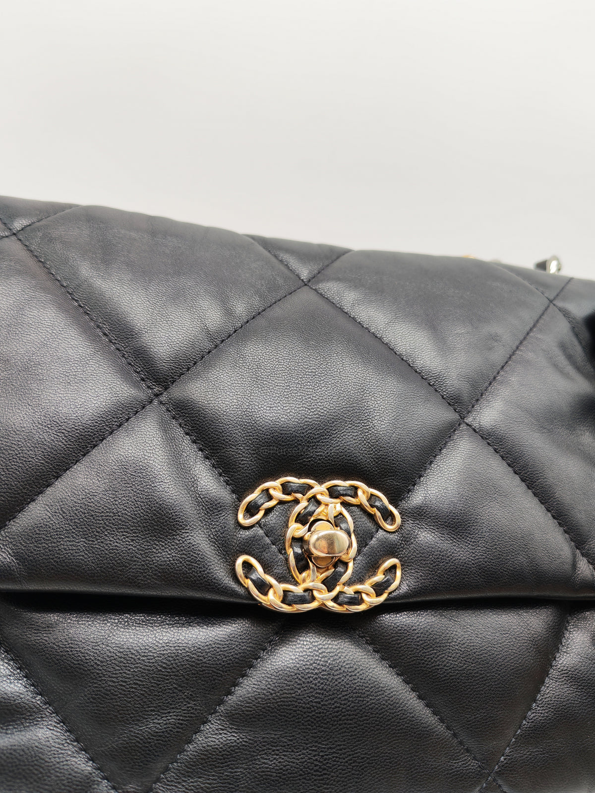 Chanel 19 Large in Black Quilted Lambskin Leather and Mix Hardware Series 30