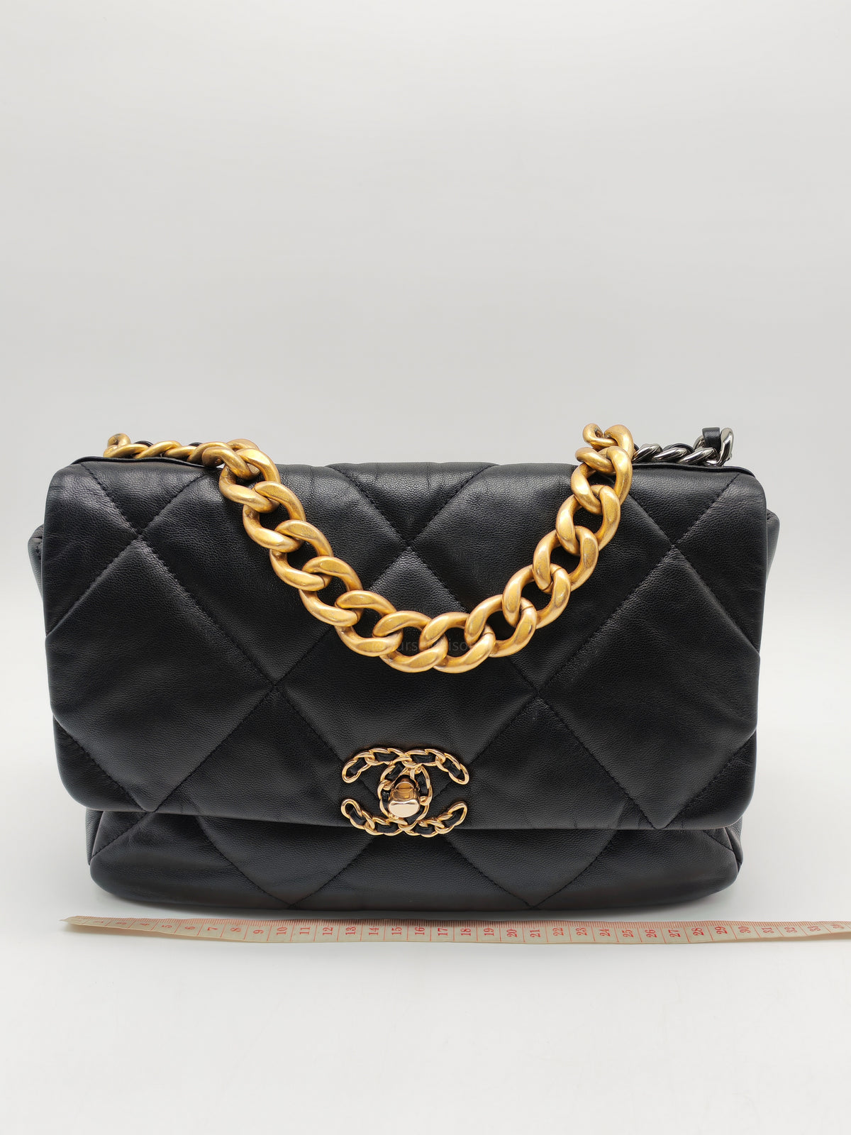 Chanel 19 Large in Black Quilted Lambskin Leather and Mix Hardware Series 30