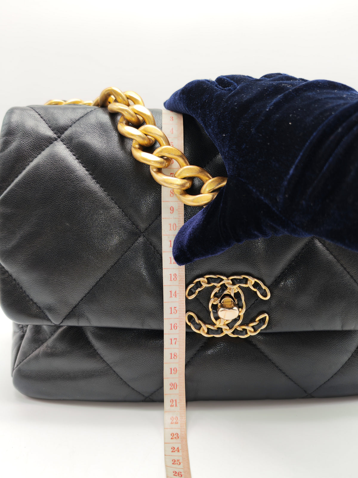 Chanel 19 Large in Black Quilted Lambskin Leather and Mix Hardware Series 30