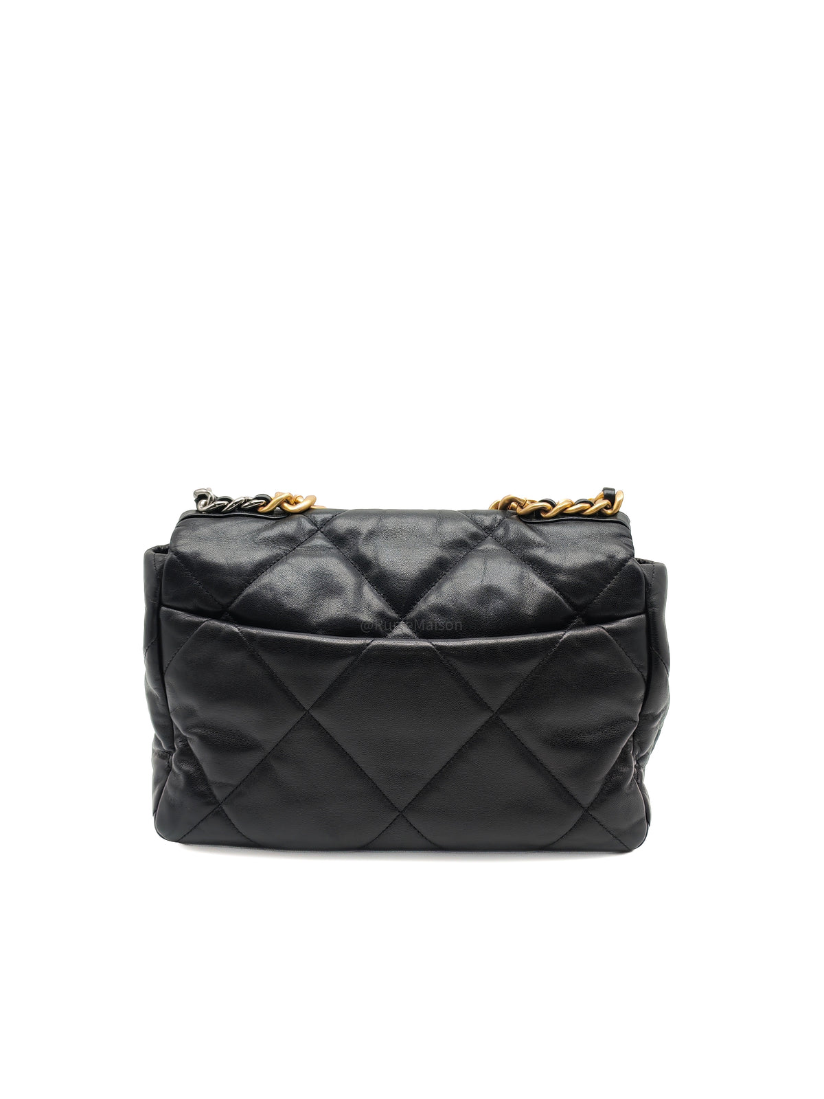 Chanel 19 Large in Black Quilted Lambskin Leather and Mix Hardware Series 30