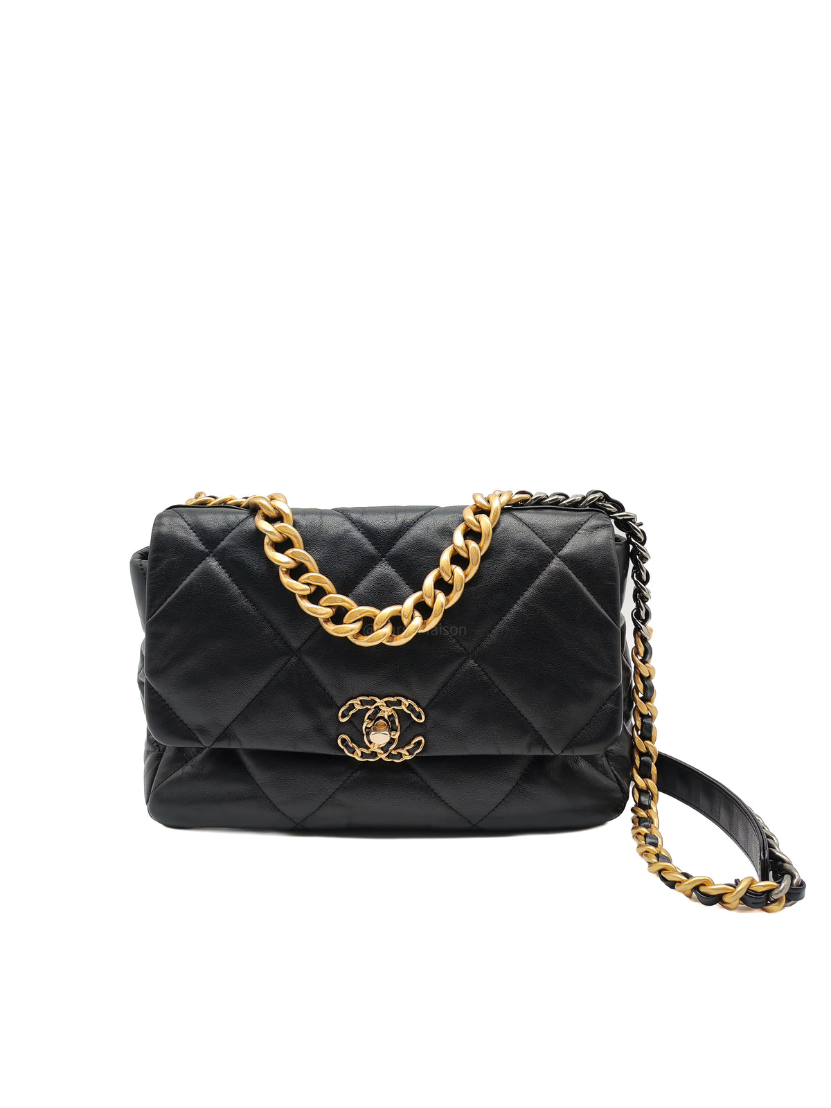 Chanel 19 Large in Black Quilted Lambskin Leather and Mix Hardware Series 30