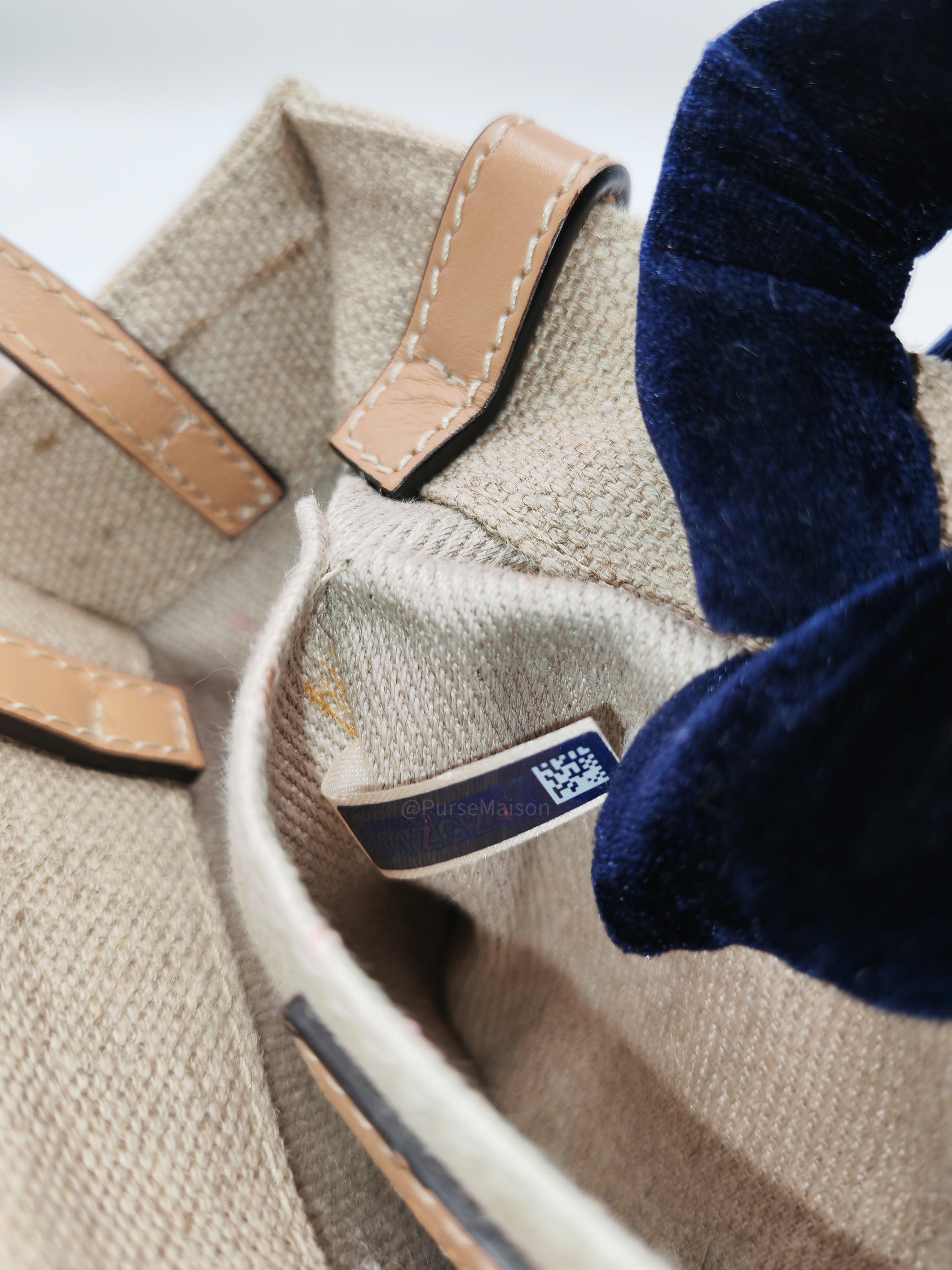 Chloe Mini Woody Tote Bag in Brown Linen Canvas