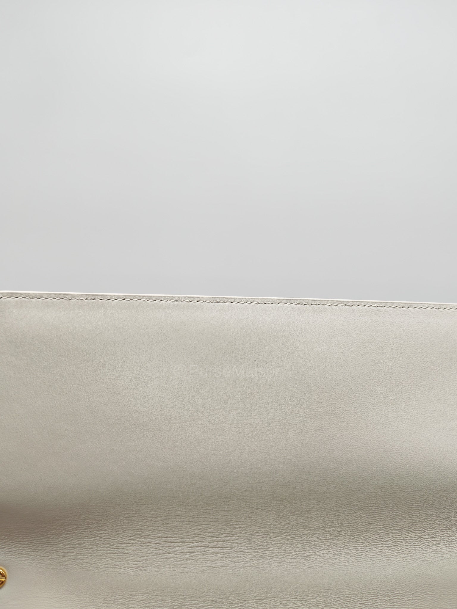 Christian Dior Saint Honore Tote Bag in Off White Grained Calfskin Leather Shoulder Bag
