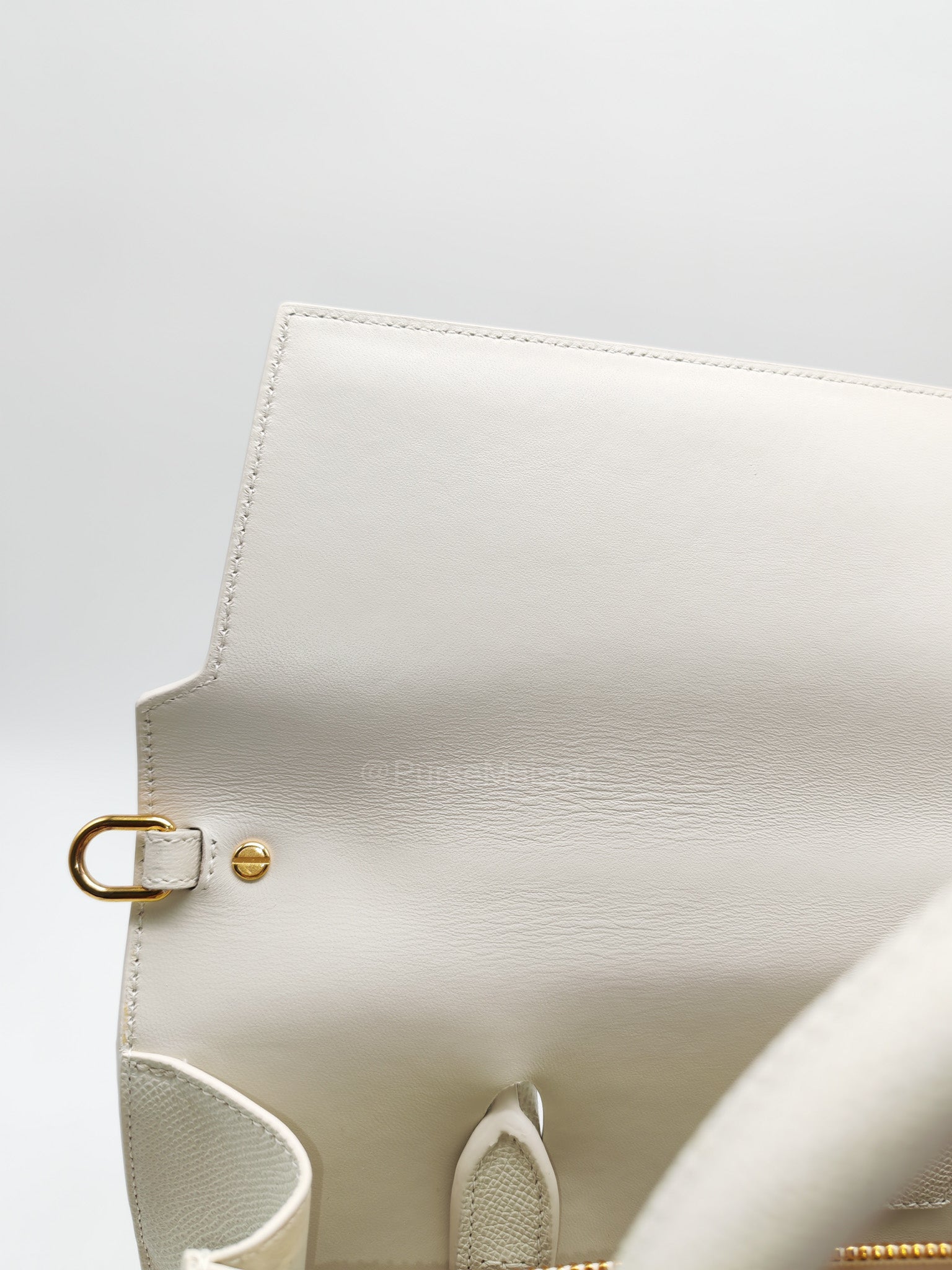 Christian Dior Saint Honore Tote Bag in Off White Grained Calfskin Leather Shoulder Bag
