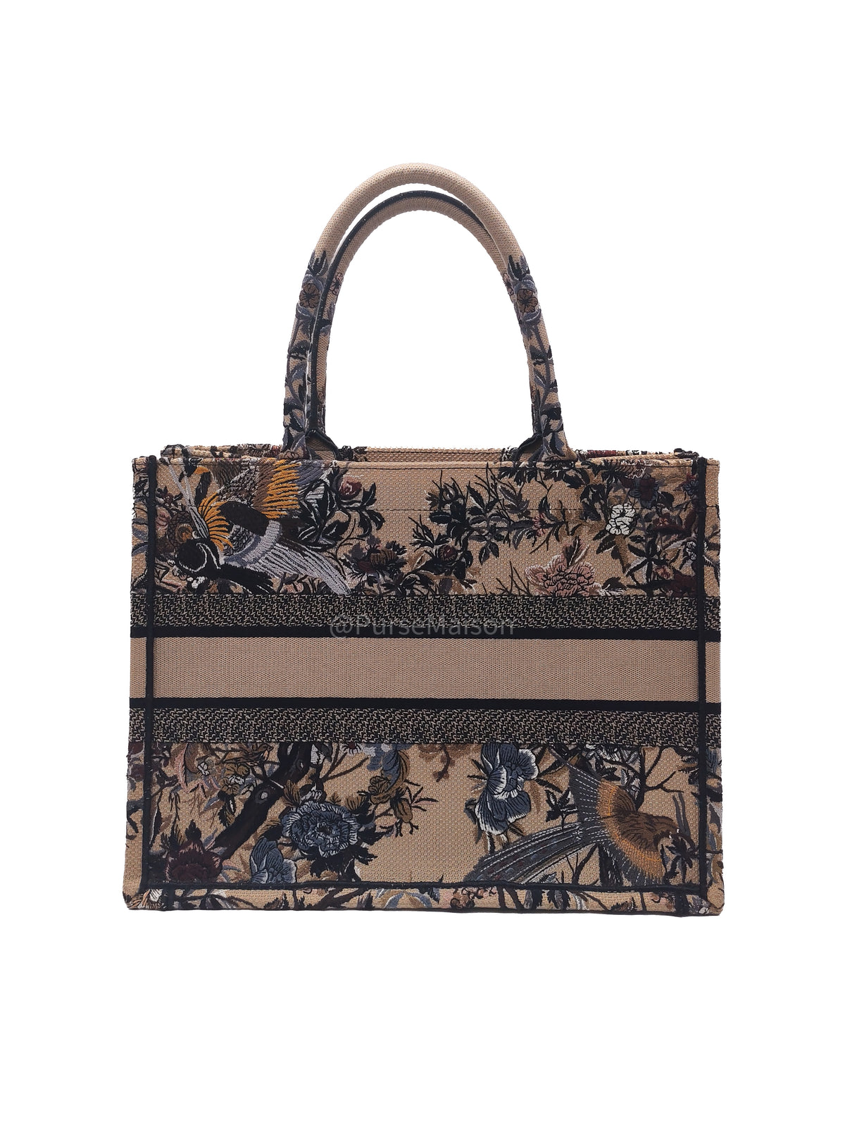 Christian Dior Medium Dior Book Tote in Multicolor Jardin d’Hiver Embroidery Canvas