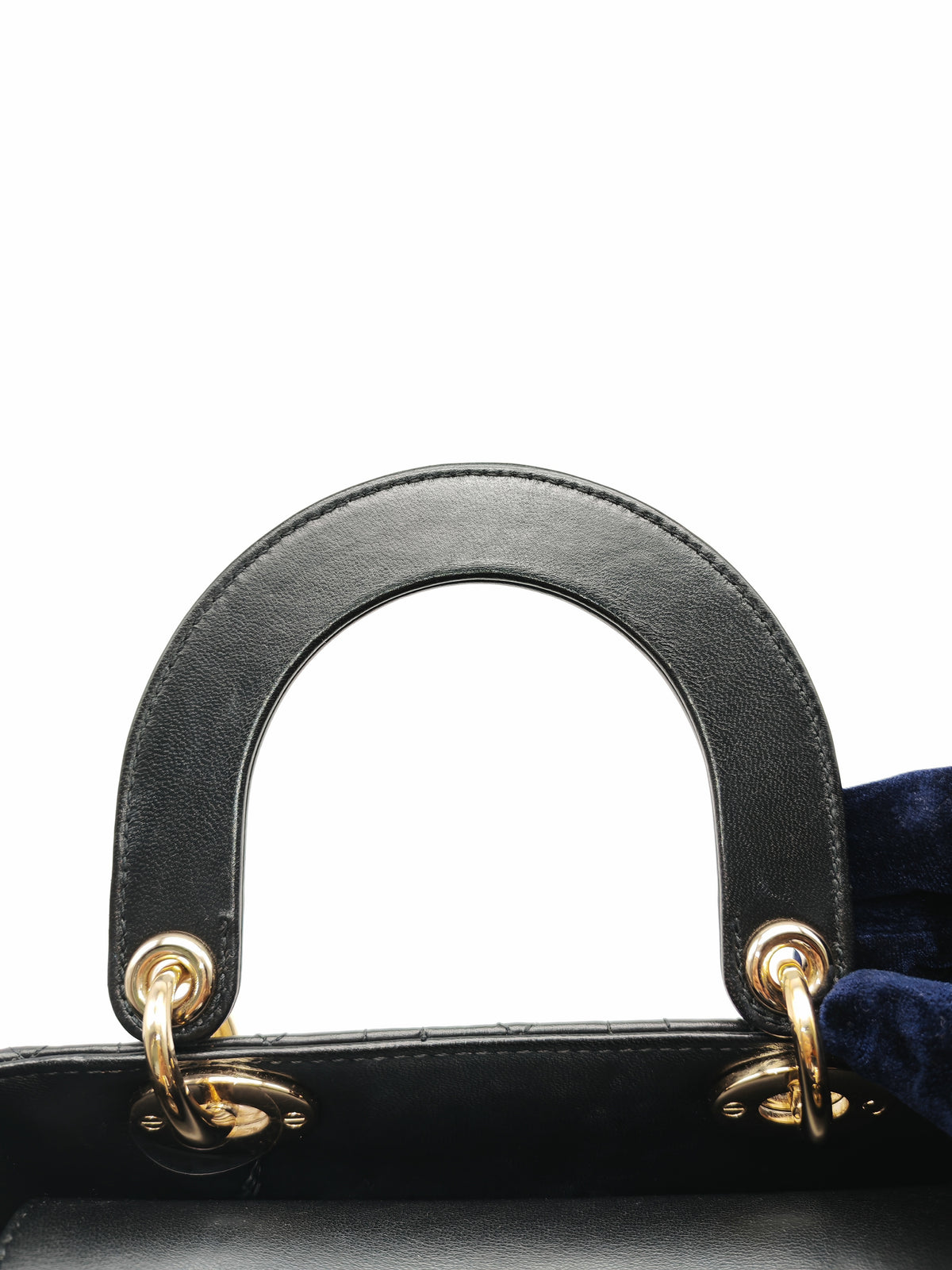 Christian Dior Lady Dior Bag Small in Black Lambskin Leather Light Gold Hardware