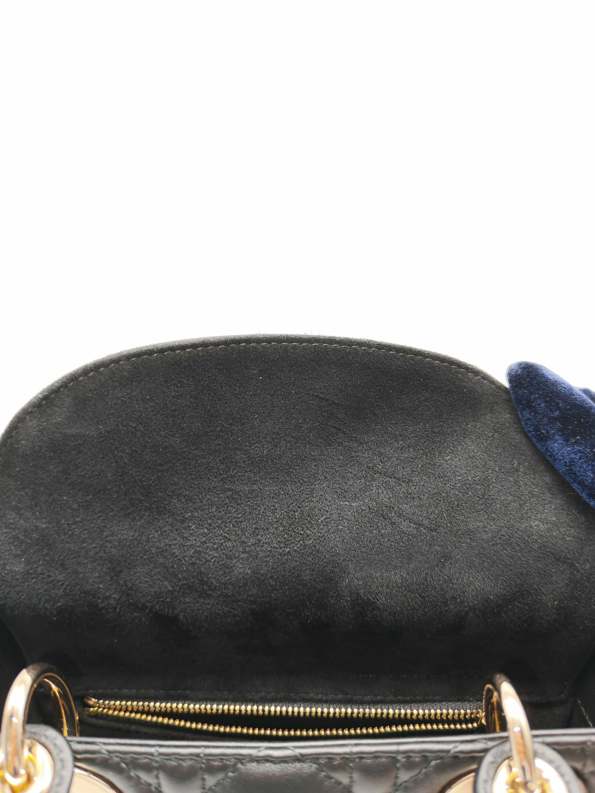 Christian Dior Small Lady Dior My ABCDior Bag in Black Lambskin Cannage Leather Light Gold Hardware