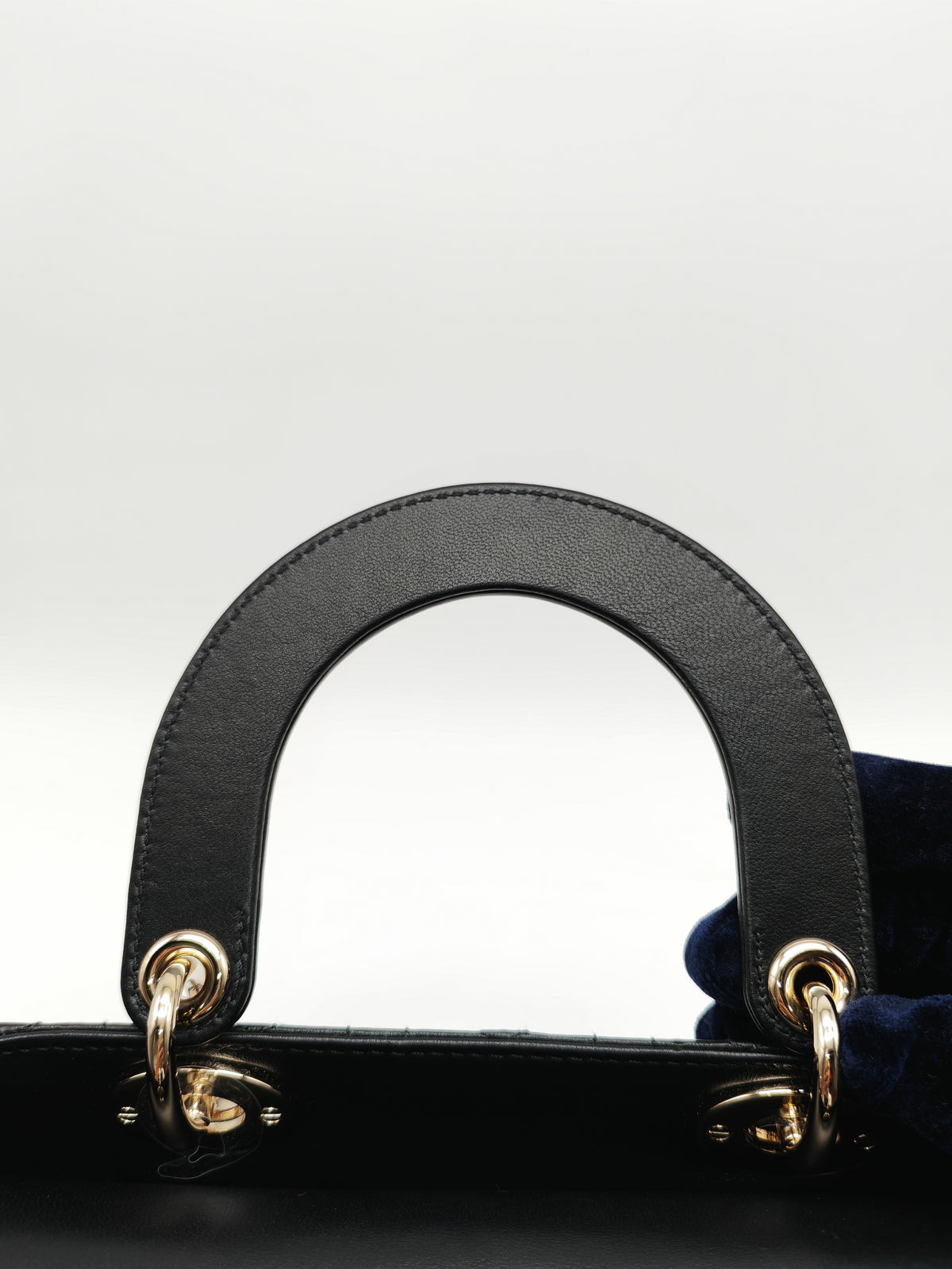 Christian Dior Small Lady Dior My ABCDior Bag in Black Lambskin Cannage Leather Light Gold Hardware