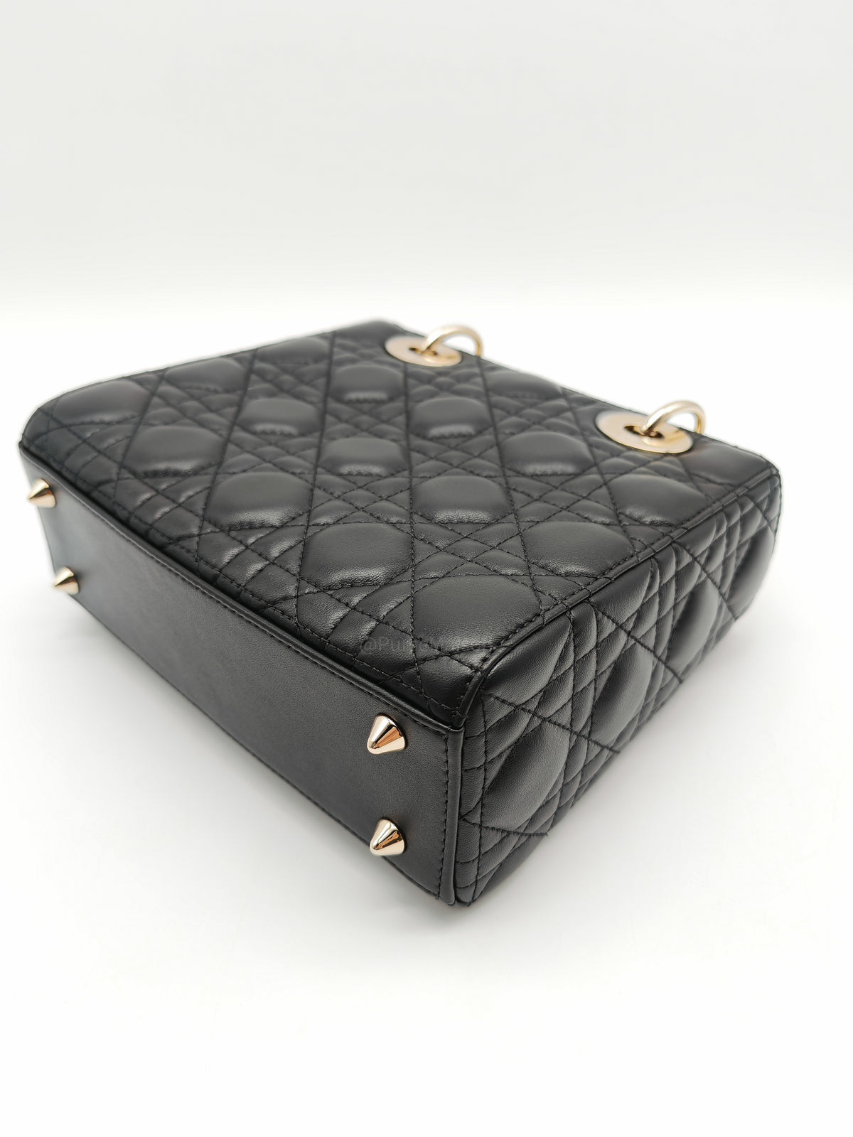 Christian Dior Small Lady Dior My ABCDior Bag in Black Lambskin Cannage Leather Light Gold Hardware