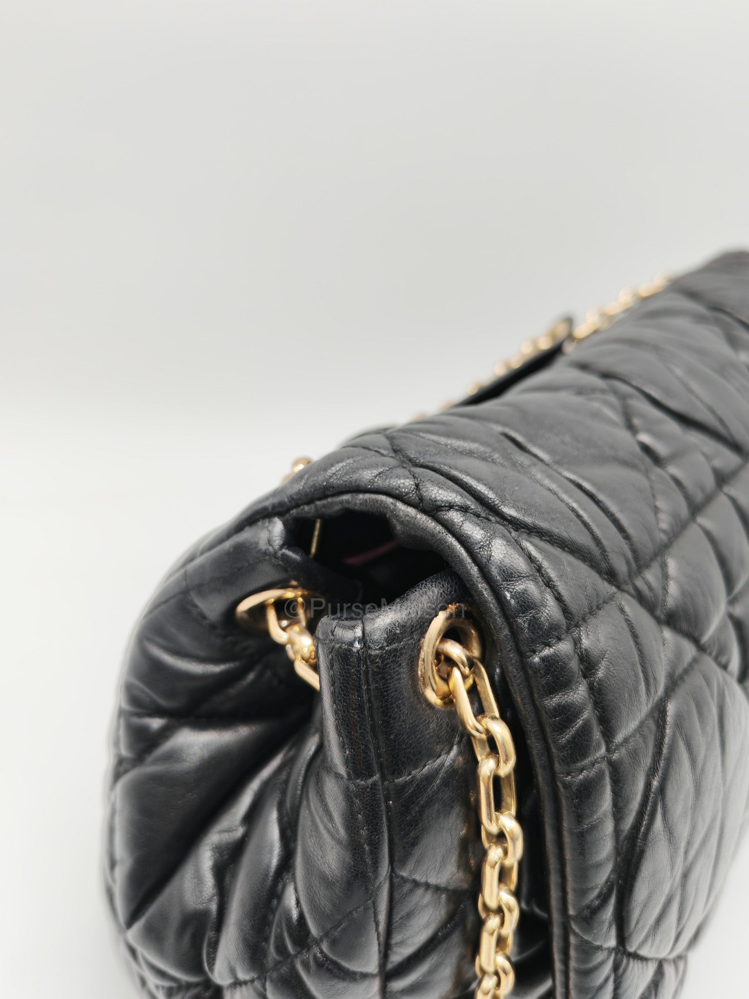 Christian Dior Milly La Foret Shoulder Bag in Black Quilted Cannage Lambskin Leather and Light Gold Hardware