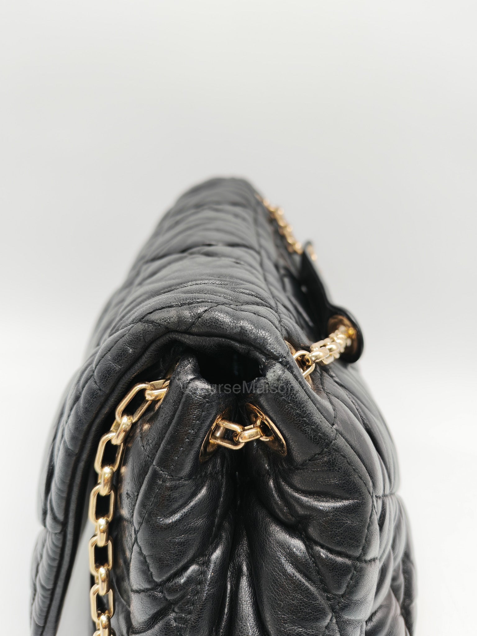 Christian Dior Milly La Foret Shoulder Bag in Black Quilted Cannage Lambskin Leather and Light Gold Hardware