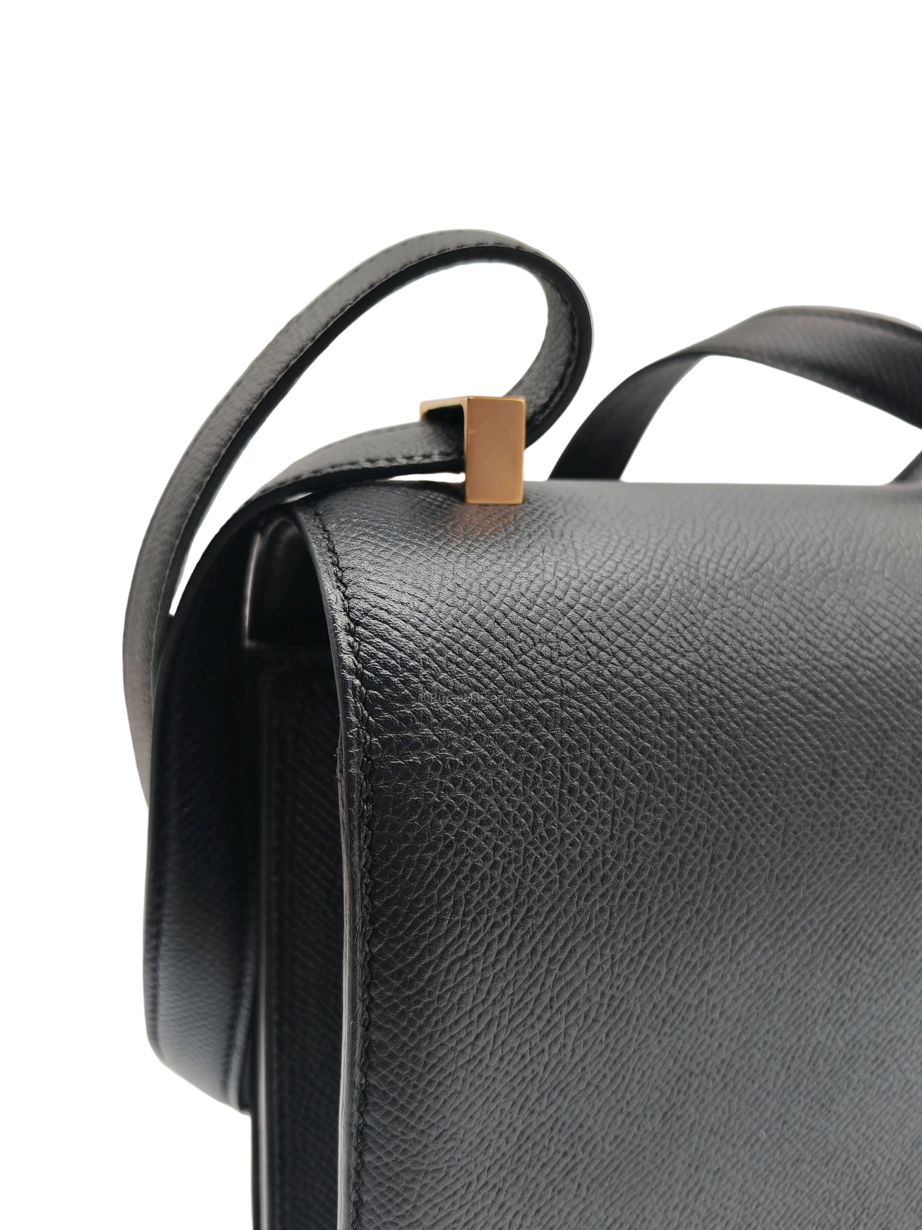 Hermes Constance 24 in Black Epsom Leather and Rose Gold Hardware Stamp A (2017)