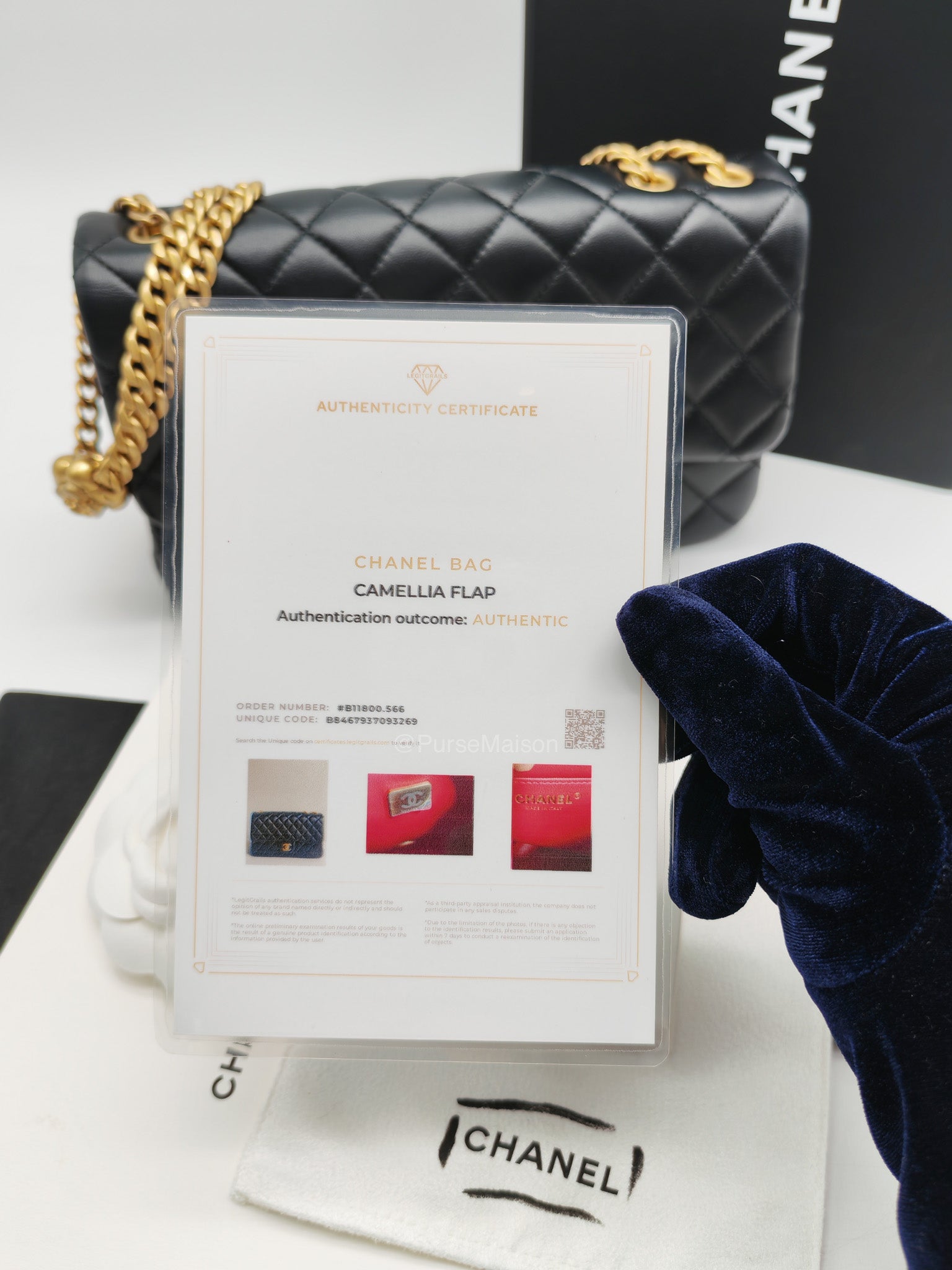 Chanel Camellia Crush Flap Medium in Black Quilted Lambskin Leather and Aged Gold Hardware Microchip