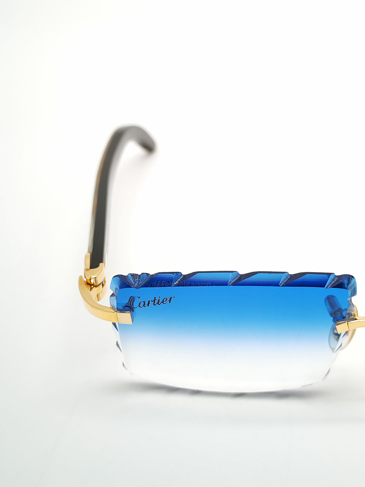 Cartier Rimless Sunglasses with Blue Gradient Diamond-Cut Lenses