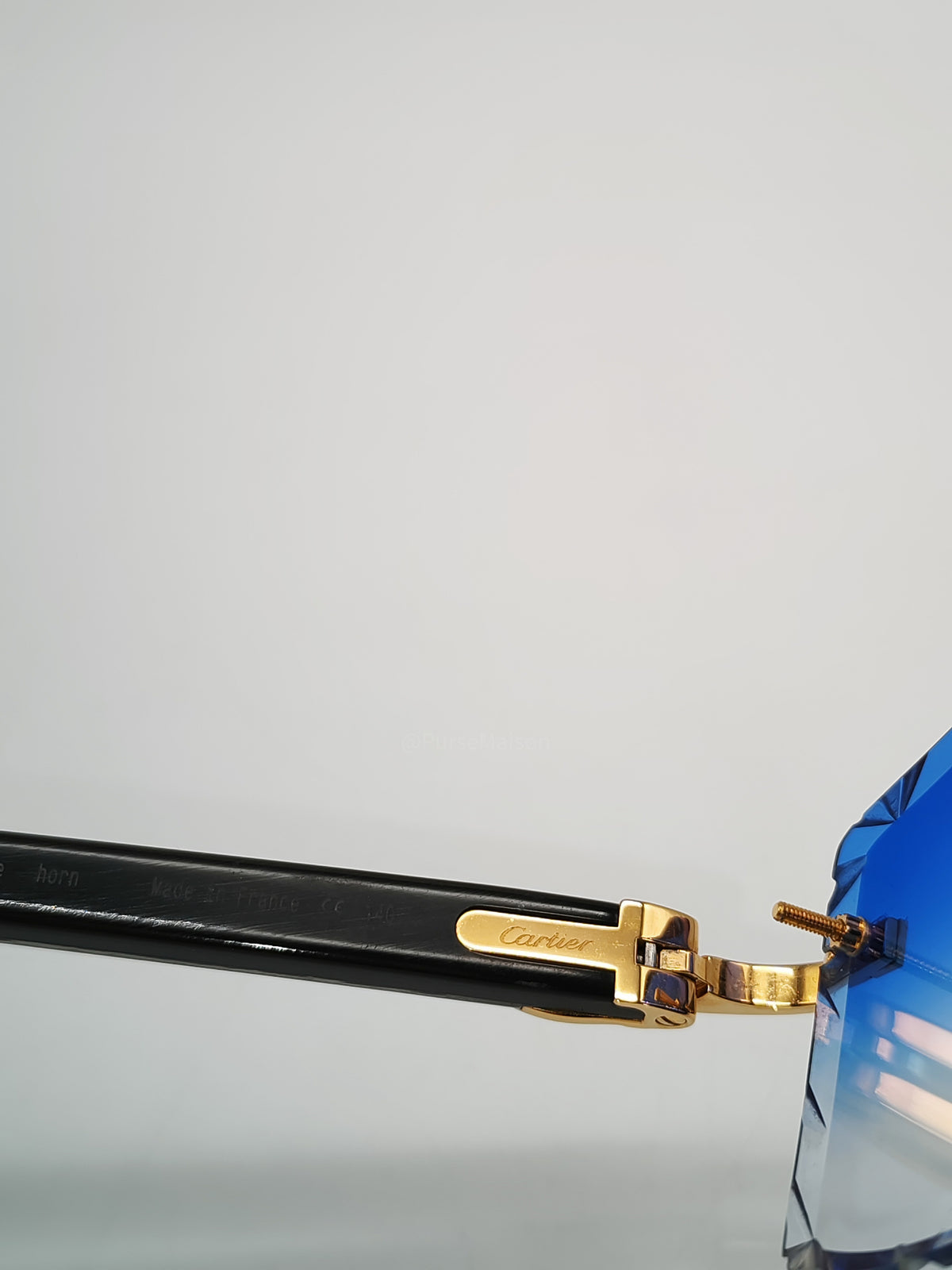 Cartier Rimless Sunglasses with Blue Gradient Diamond-Cut Lenses