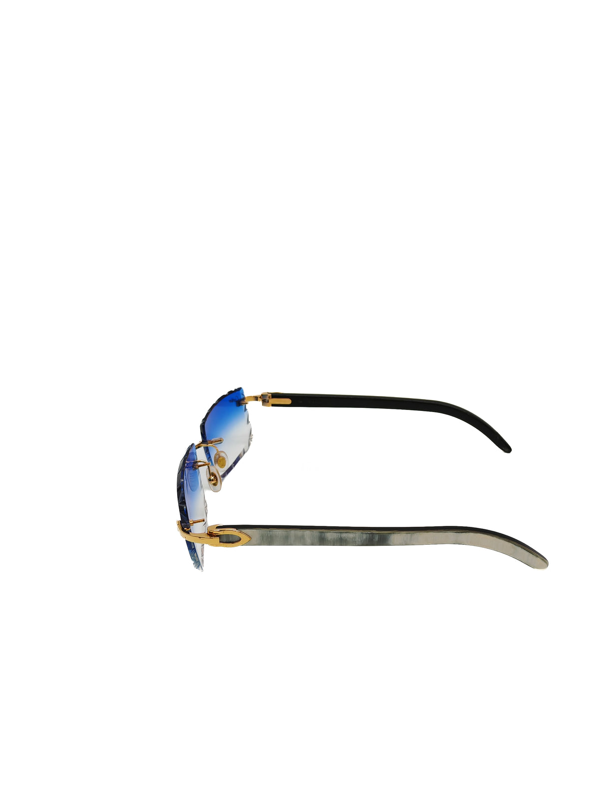 Cartier Rimless Sunglasses with Blue Gradient Diamond-Cut Lenses