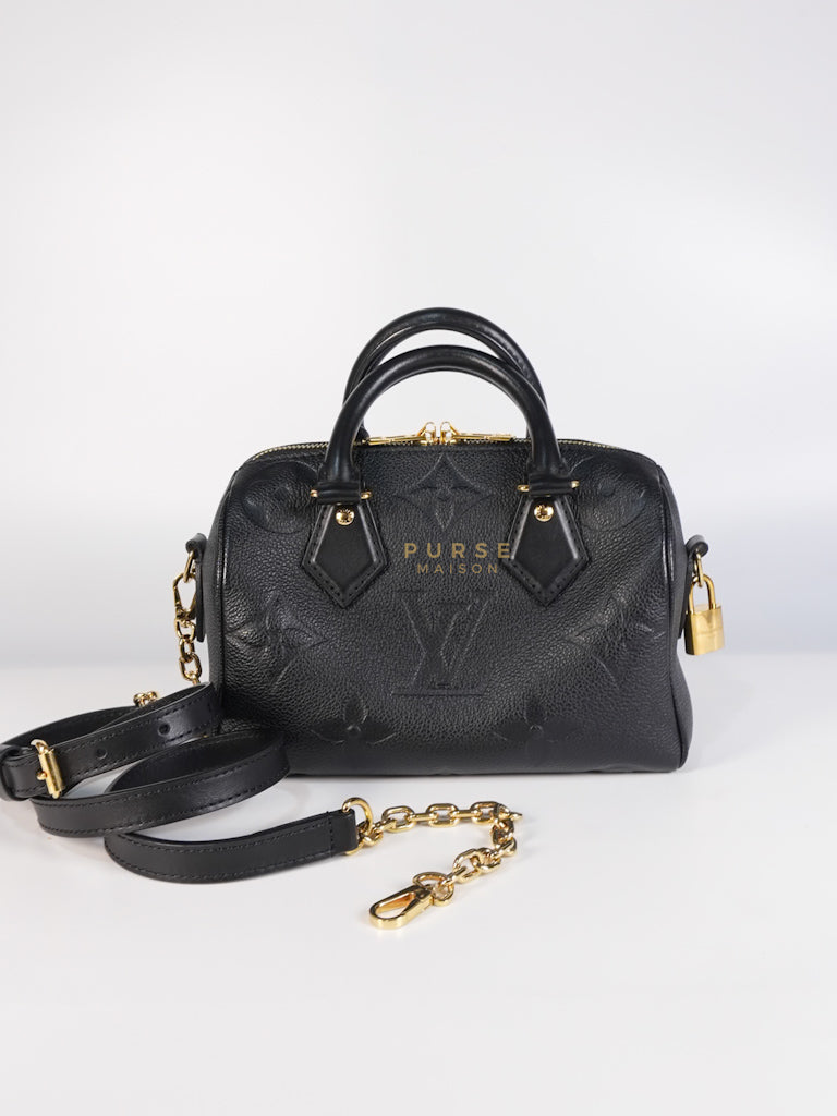 Speedy Bandoulier 20 Black Empreinte Leather (Microchip)