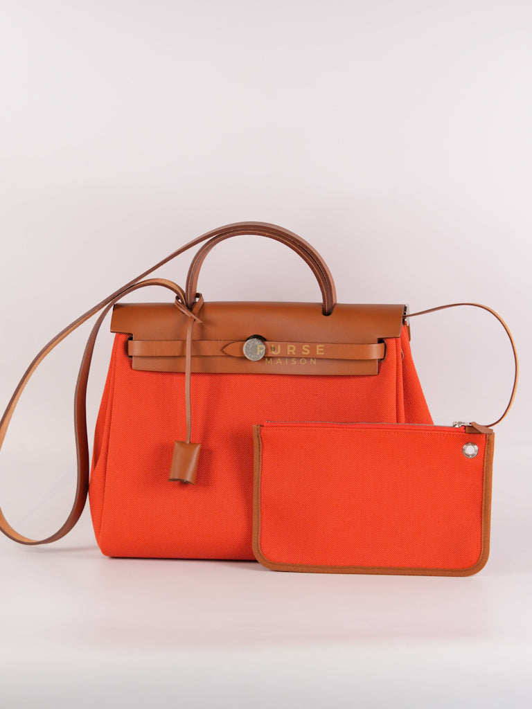 Herbag Zip 31 Capucine Toile H Berline Vache Fauve Hunter Naturel Palladium Hardware Stamp B (2023)