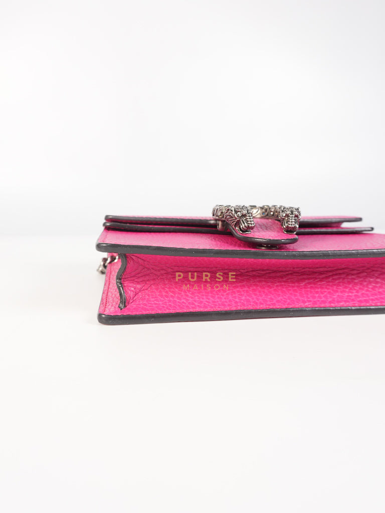 Super Mini Dionysus in Pink Grained Calfskin Leather Chain Bag