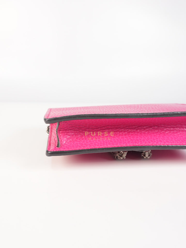 Super Mini Dionysus in Pink Grained Calfskin Leather Chain Bag