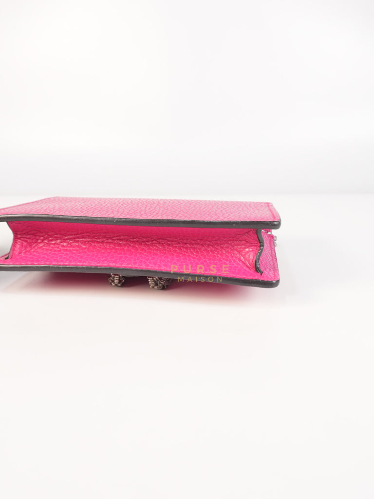 Super Mini Dionysus in Pink Grained Calfskin Leather Chain Bag