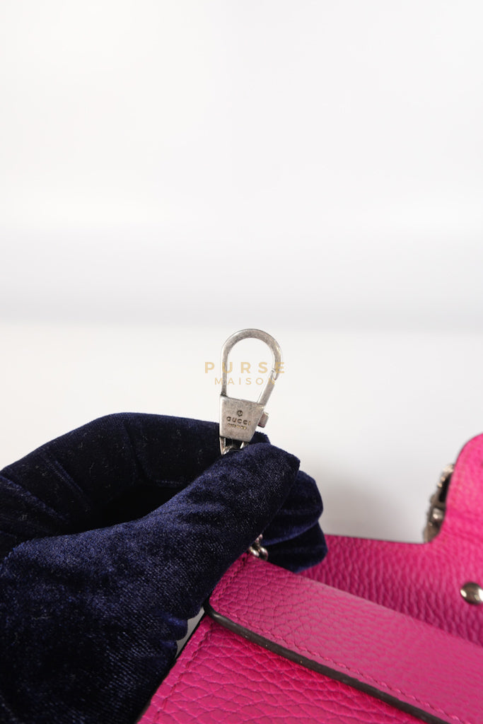 Super Mini Dionysus in Pink Grained Calfskin Leather Chain Bag