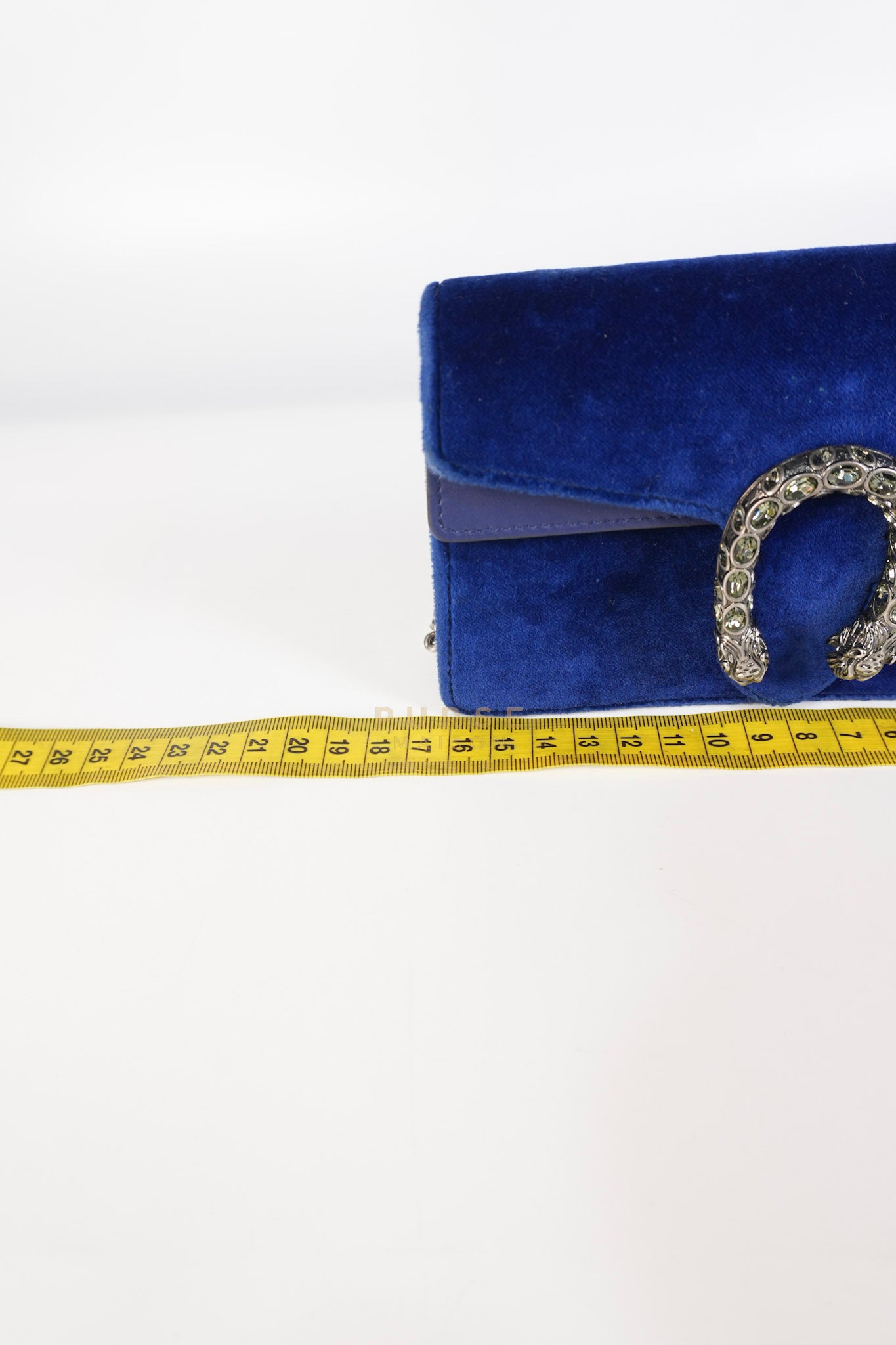 Super Mini Dionysus Blue Velvet Suede Leather Chain Bag