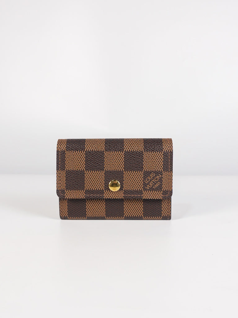 Porte Monnaie Plat Coin Purse in Damier Ebene Canvas (Date Code: MI008)
