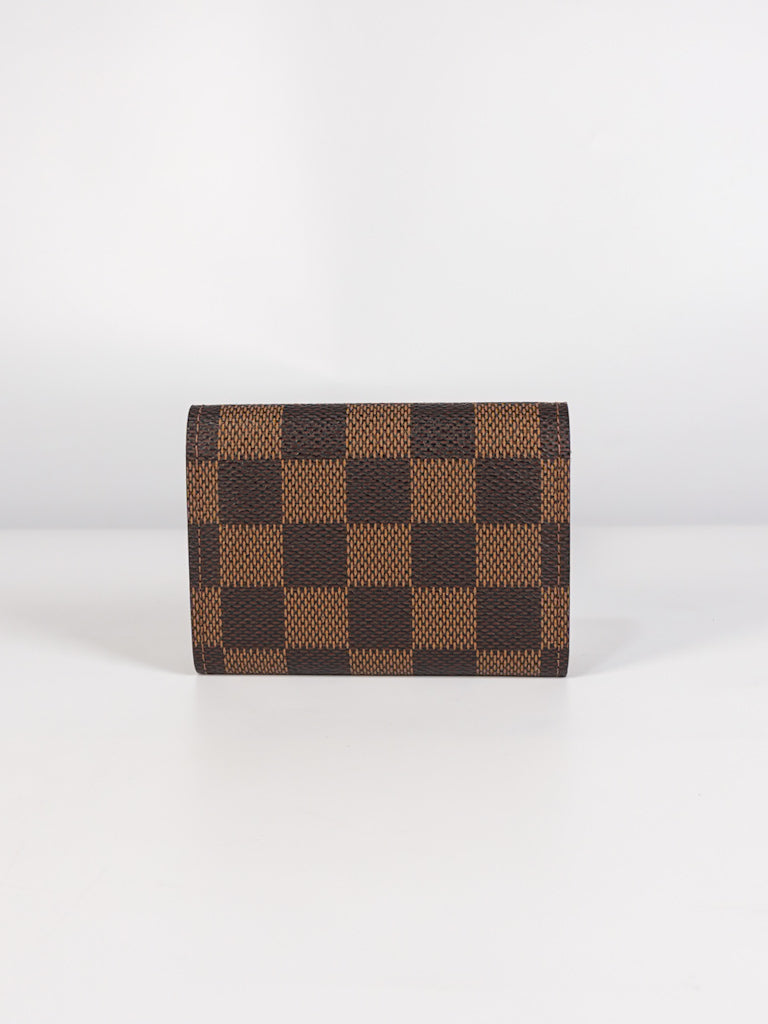 Porte Monnaie Plat Coin Purse in Damier Ebene Canvas (Date Code: MI008)