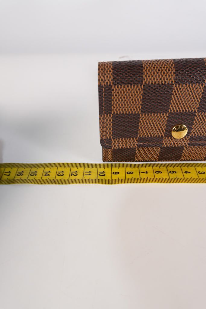 Porte Monnaie Plat Coin Purse in Damier Ebene Canvas (Date Code: MI008)