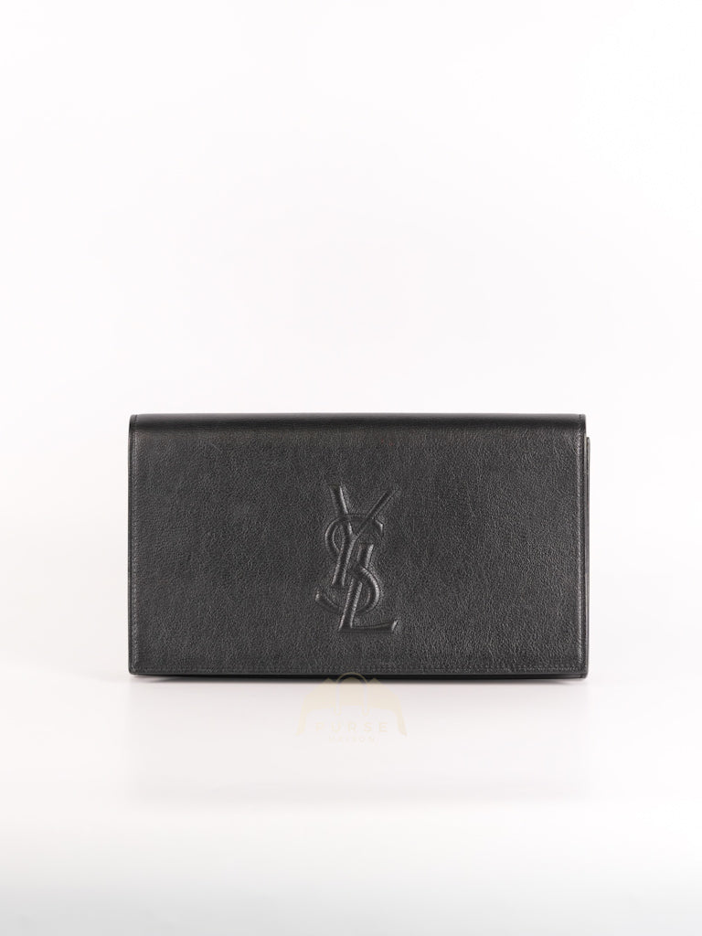 Belle De Jour Clutch Bag in Black Calfskin Leather