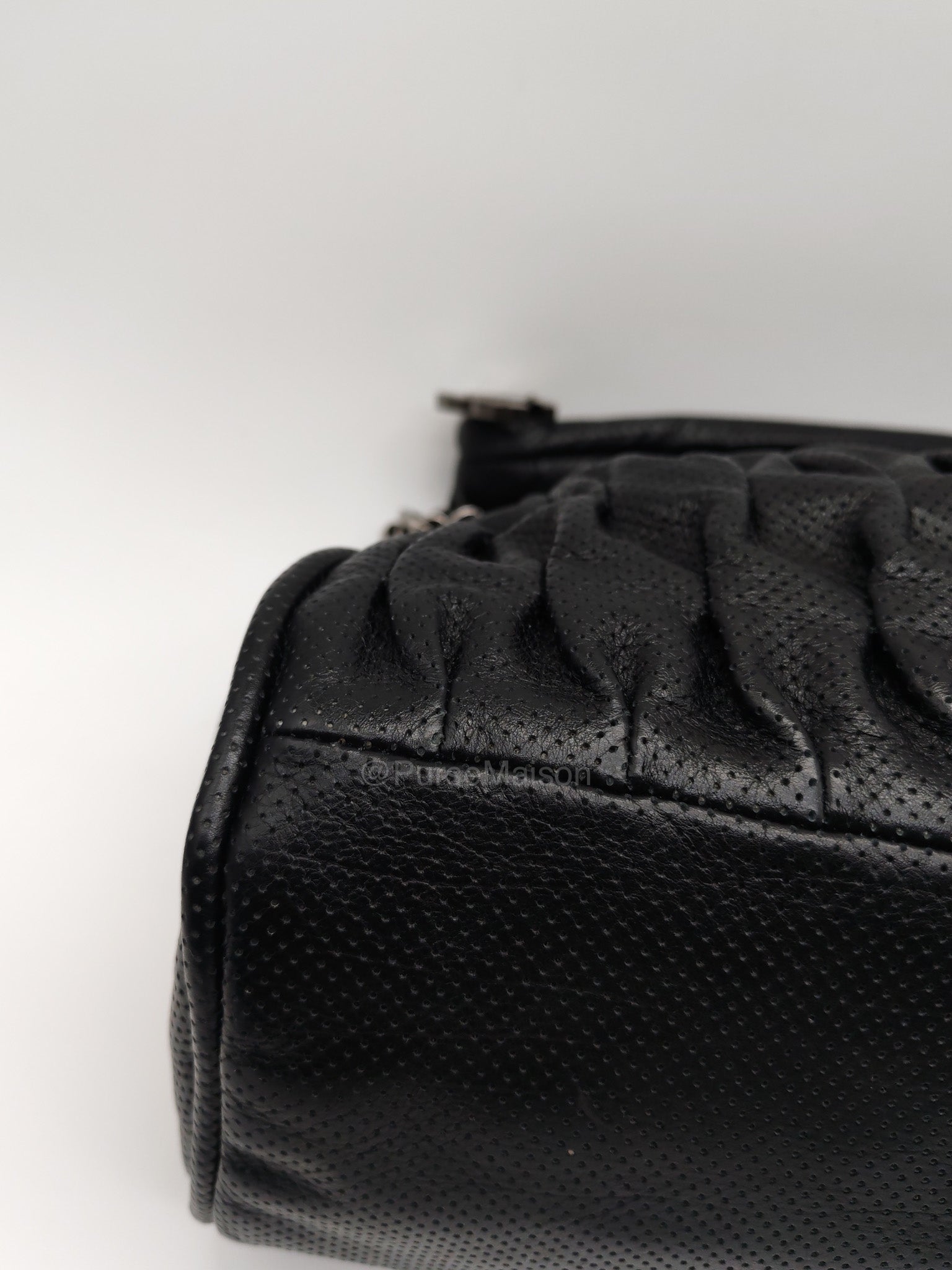 Chanel Perforated Ultimate Soft Hobo Bag in Black and Silver Hardware Series 12