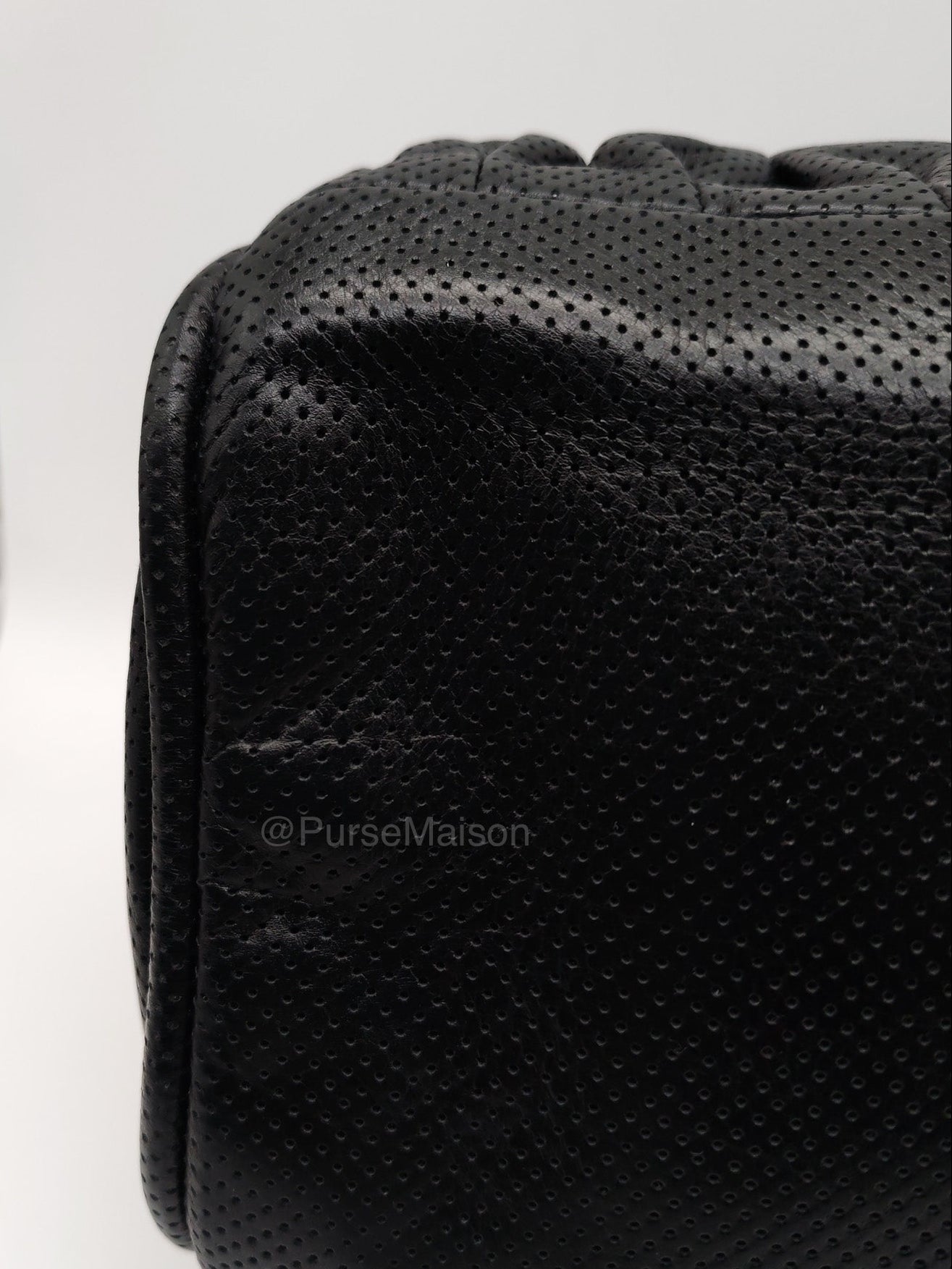Chanel Perforated Ultimate Soft Hobo Bag in Black and Silver Hardware Series 12