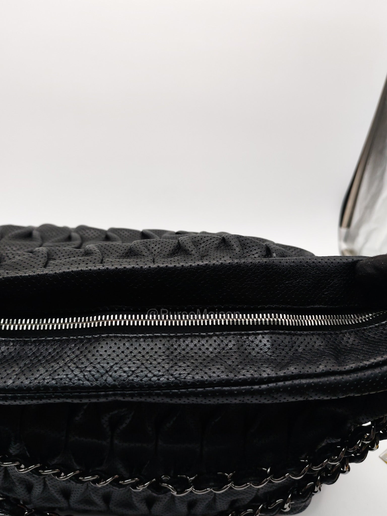 Chanel Perforated Ultimate Soft Hobo Bag in Black and Silver Hardware Series 12