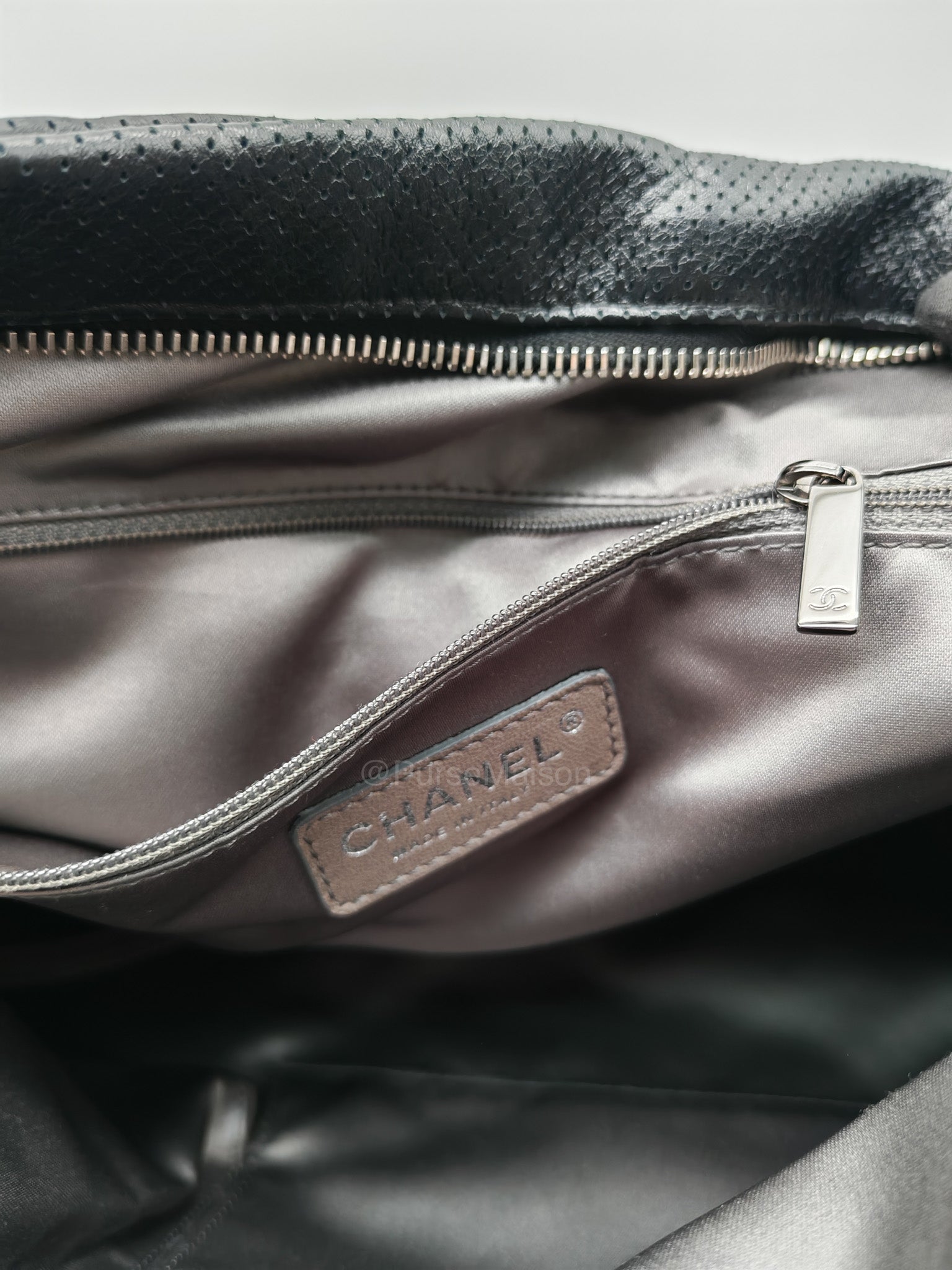 Chanel Perforated Ultimate Soft Hobo Bag in Black and Silver Hardware Series 12