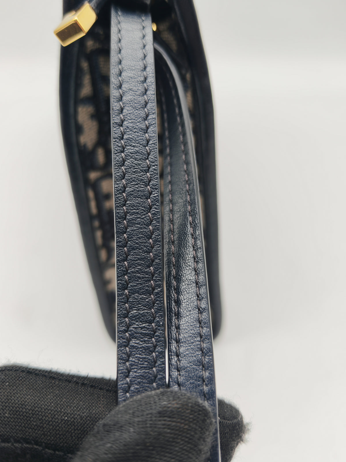 Christian Dior 30 Montaigne Dea Pouch in Blue Dior Oblique Jacquard Canvas and Gold Hardware
