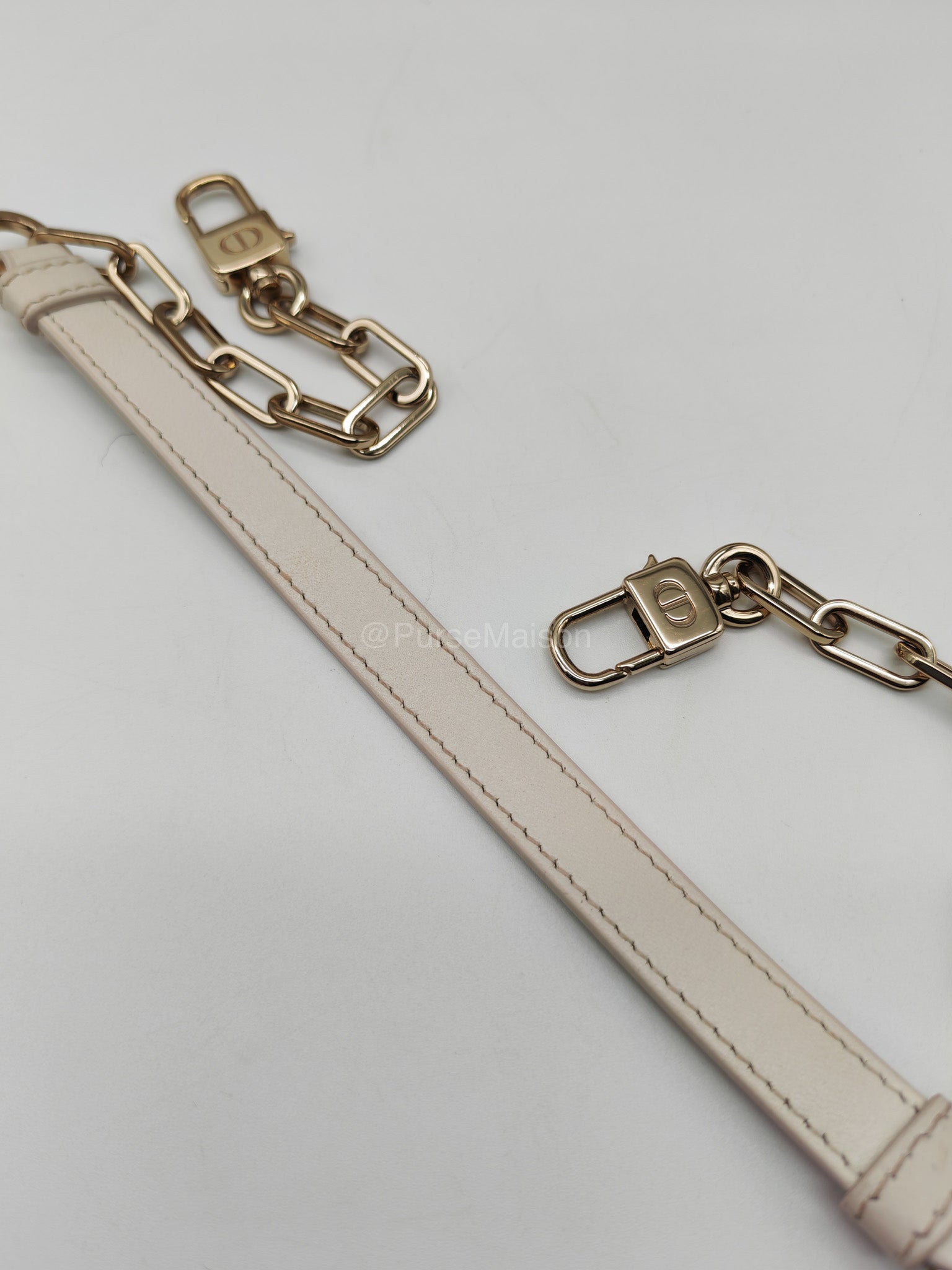 Christian Dior Lady D-Joy Medium in White Cannage Lambskin Leather Light Gold Hardware