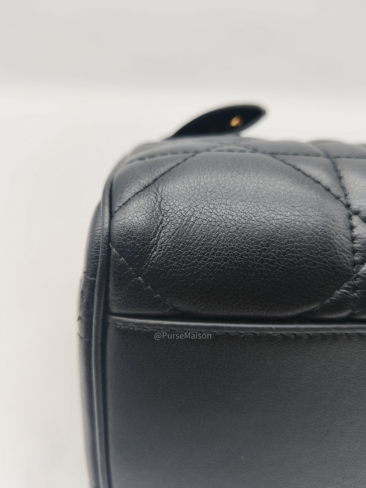 Christian Dior Groove 20 Bag in Black Macrocannage Calfskin and Gold Hardware