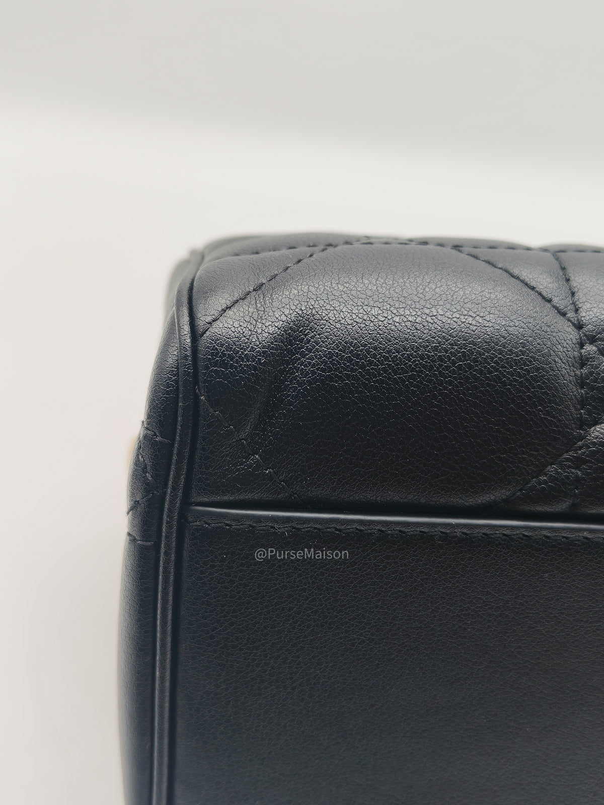 Christian Dior Groove 20 Bag in Black Macrocannage Calfskin and Gold Hardware