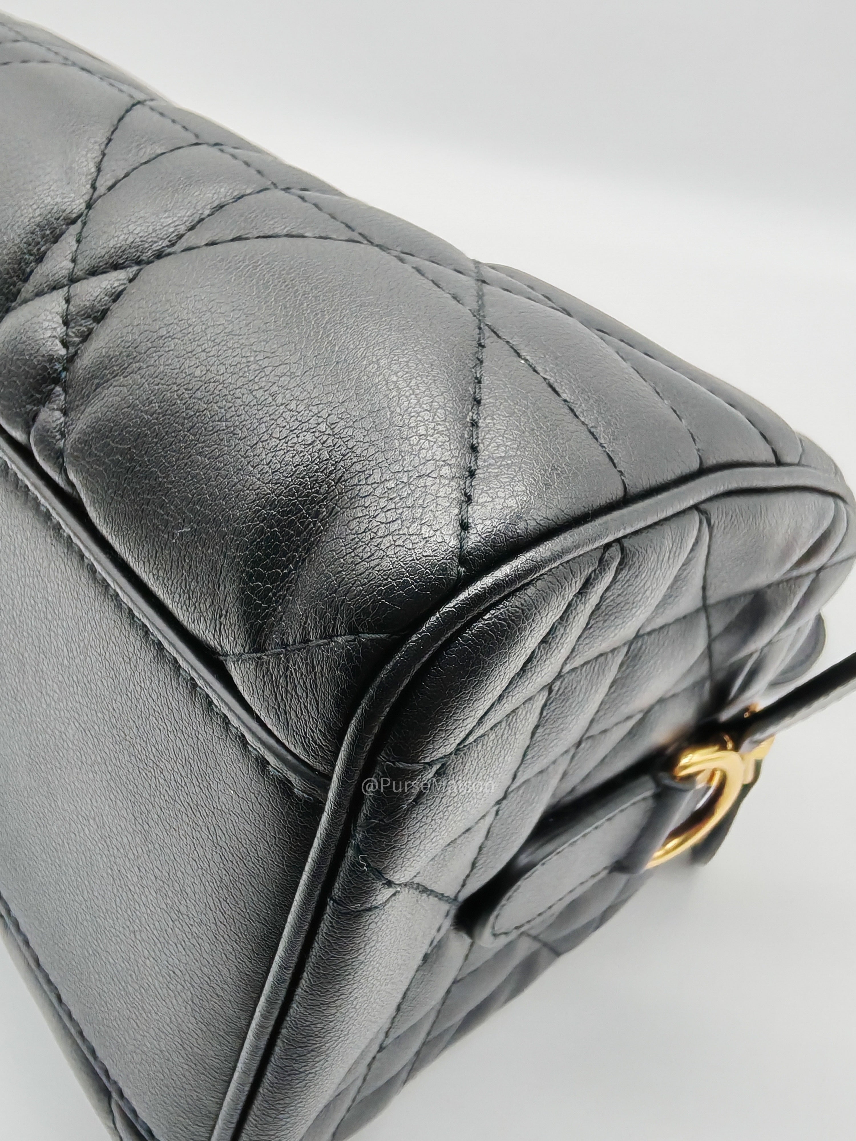 Christian Dior Groove 20 Bag in Black Macrocannage Calfskin and Gold Hardware