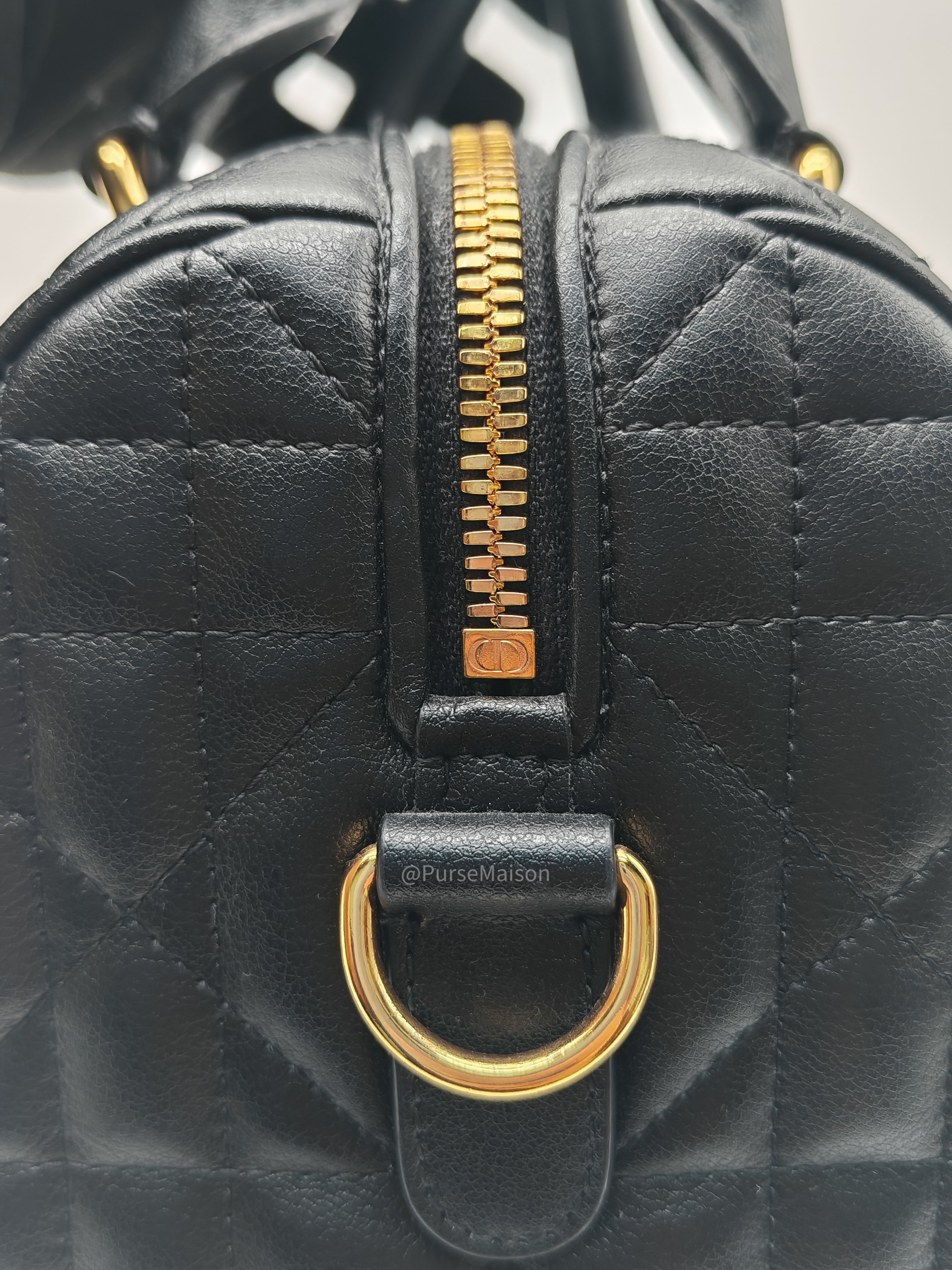 Christian Dior Groove 20 Bag in Black Macrocannage Calfskin and Gold Hardware