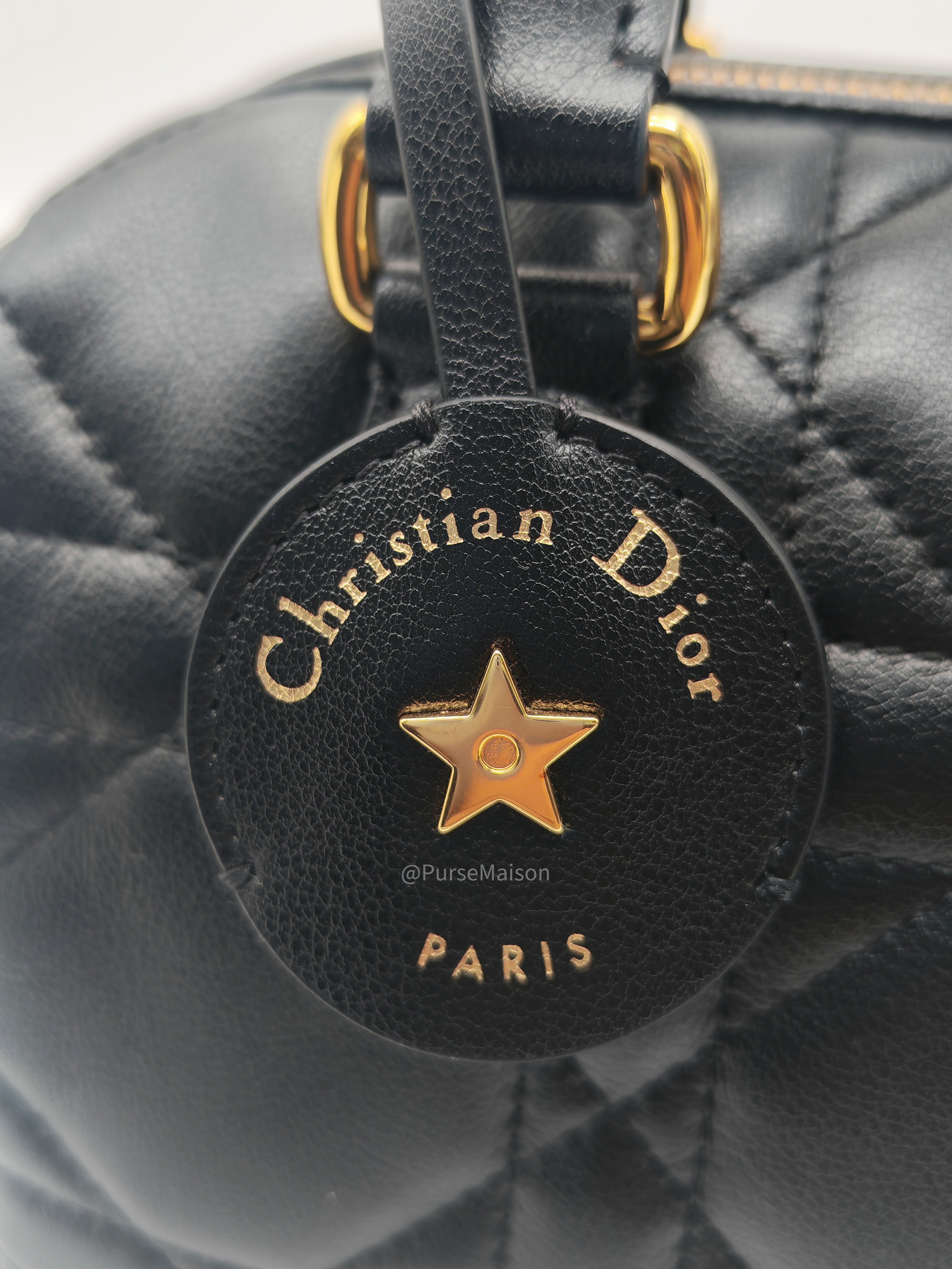 Christian Dior Groove 20 Bag in Black Macrocannage Calfskin and Gold Hardware
