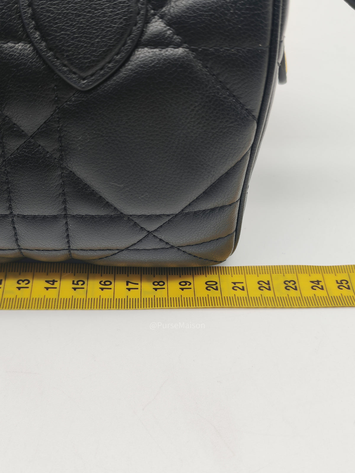 Christian Dior Groove 20 Bag in Black Macrocannage Calfskin and Gold Hardware