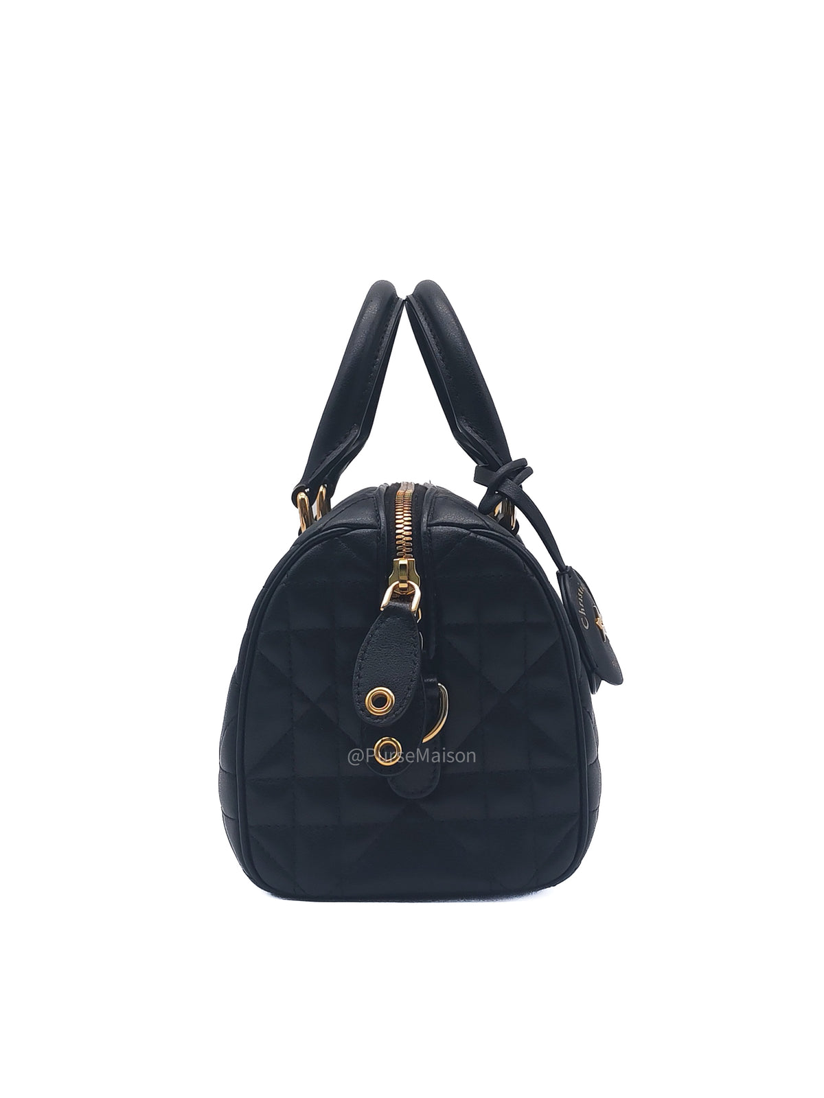 Christian Dior Groove 20 Bag in Black Macrocannage Calfskin and Gold Hardware