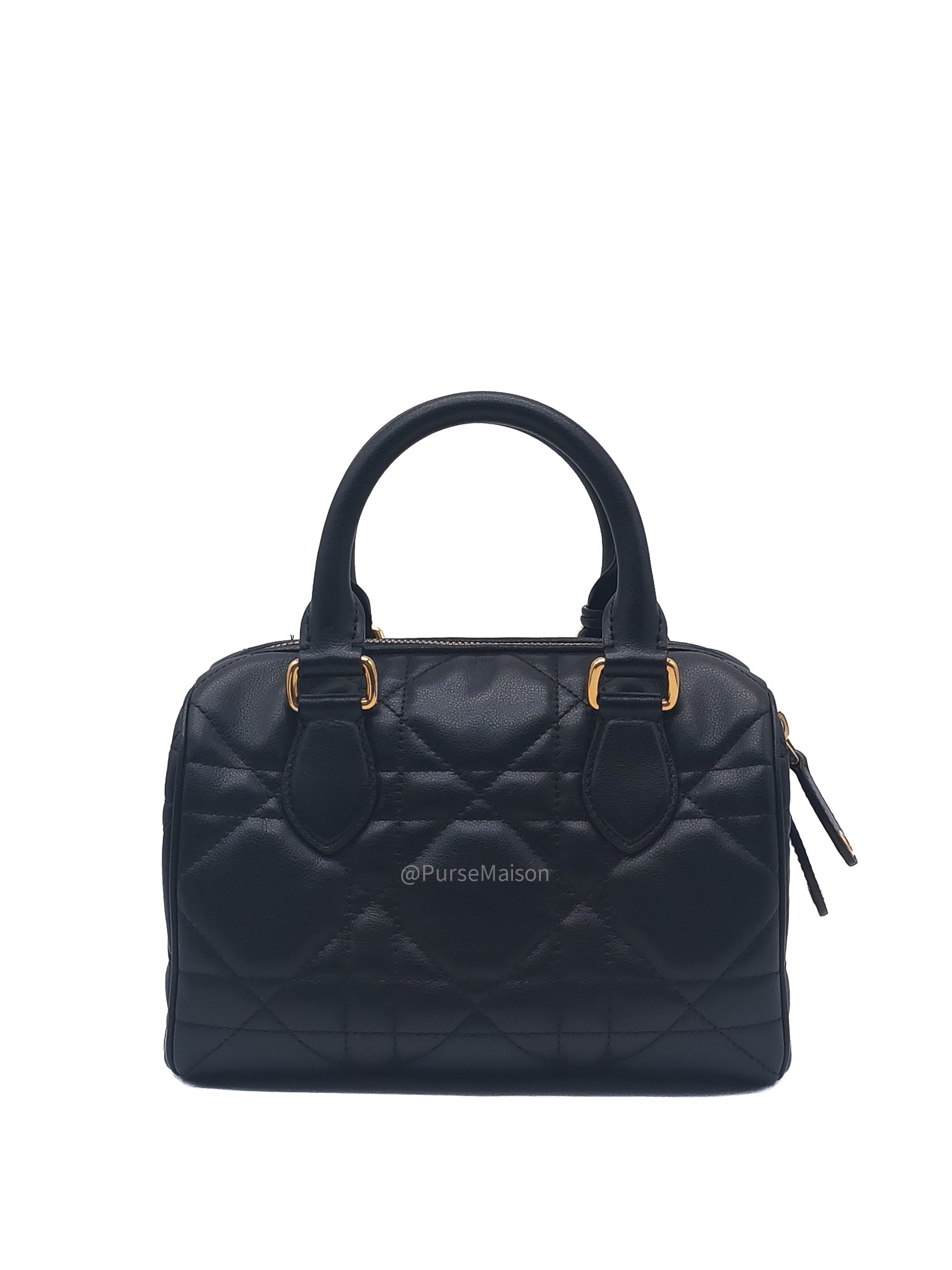 Christian Dior Groove 20 Bag in Black Macrocannage Calfskin and Gold Hardware