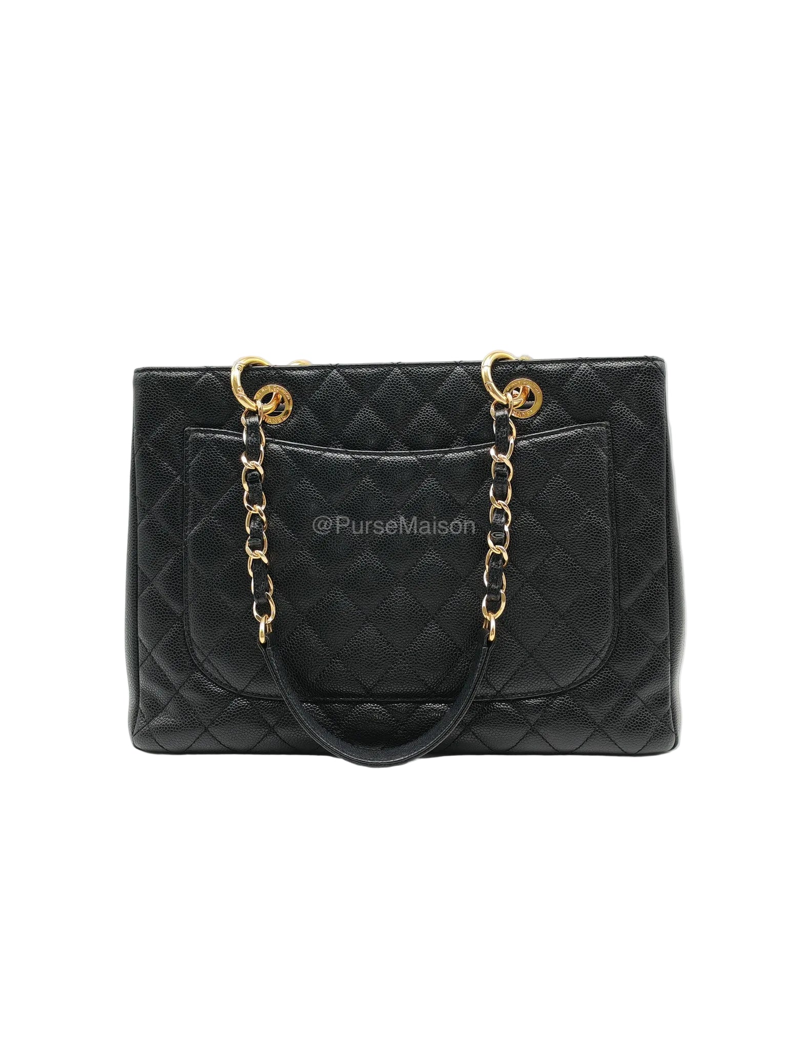 Chanel Grand Shopping Tote (GST) in Black Caviar Leather and Gold Hardware Series 21