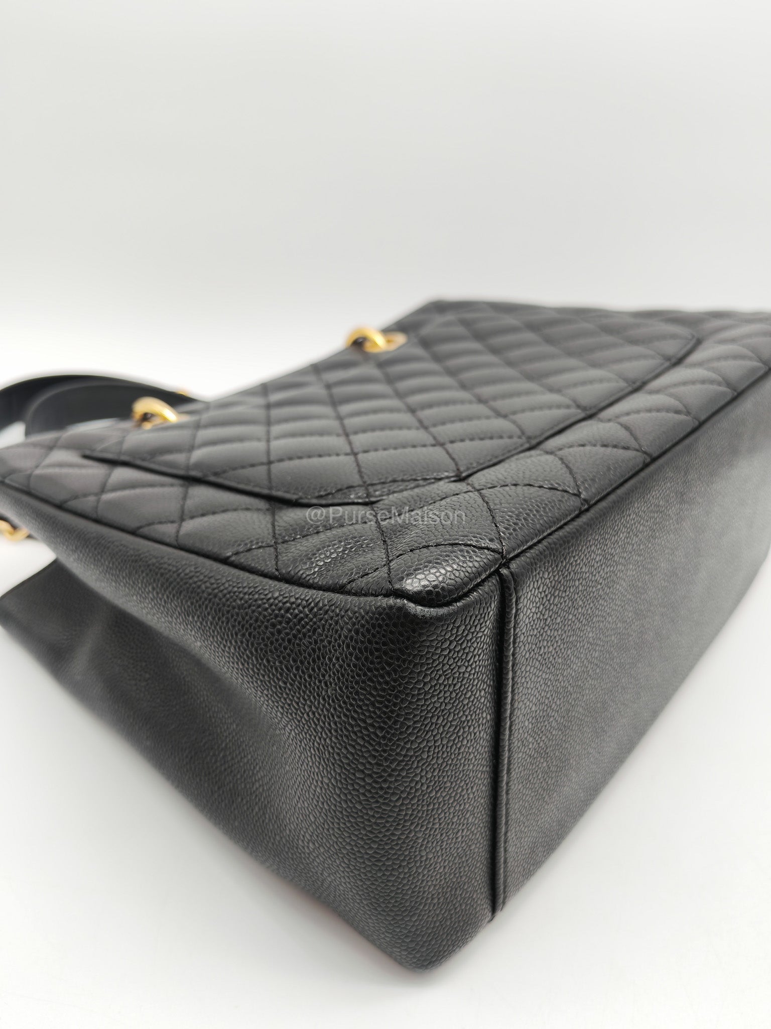 Chanel Grand Shopping Tote (GST) in Black Caviar Leather and Gold Hardware Series 21