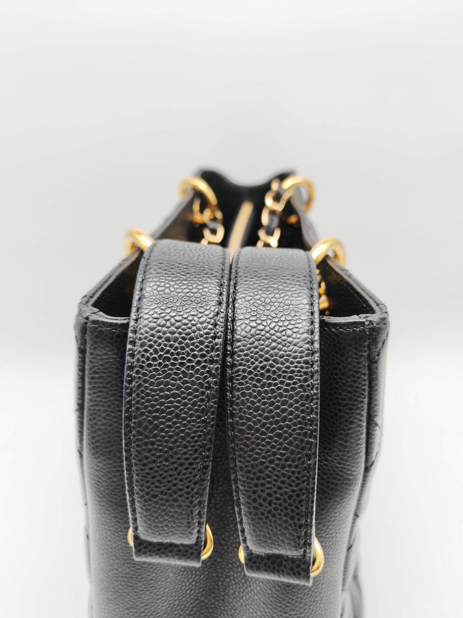 Chanel Grand Shopping Tote (GST) in Black Caviar Leather and Gold Hardware Series 21