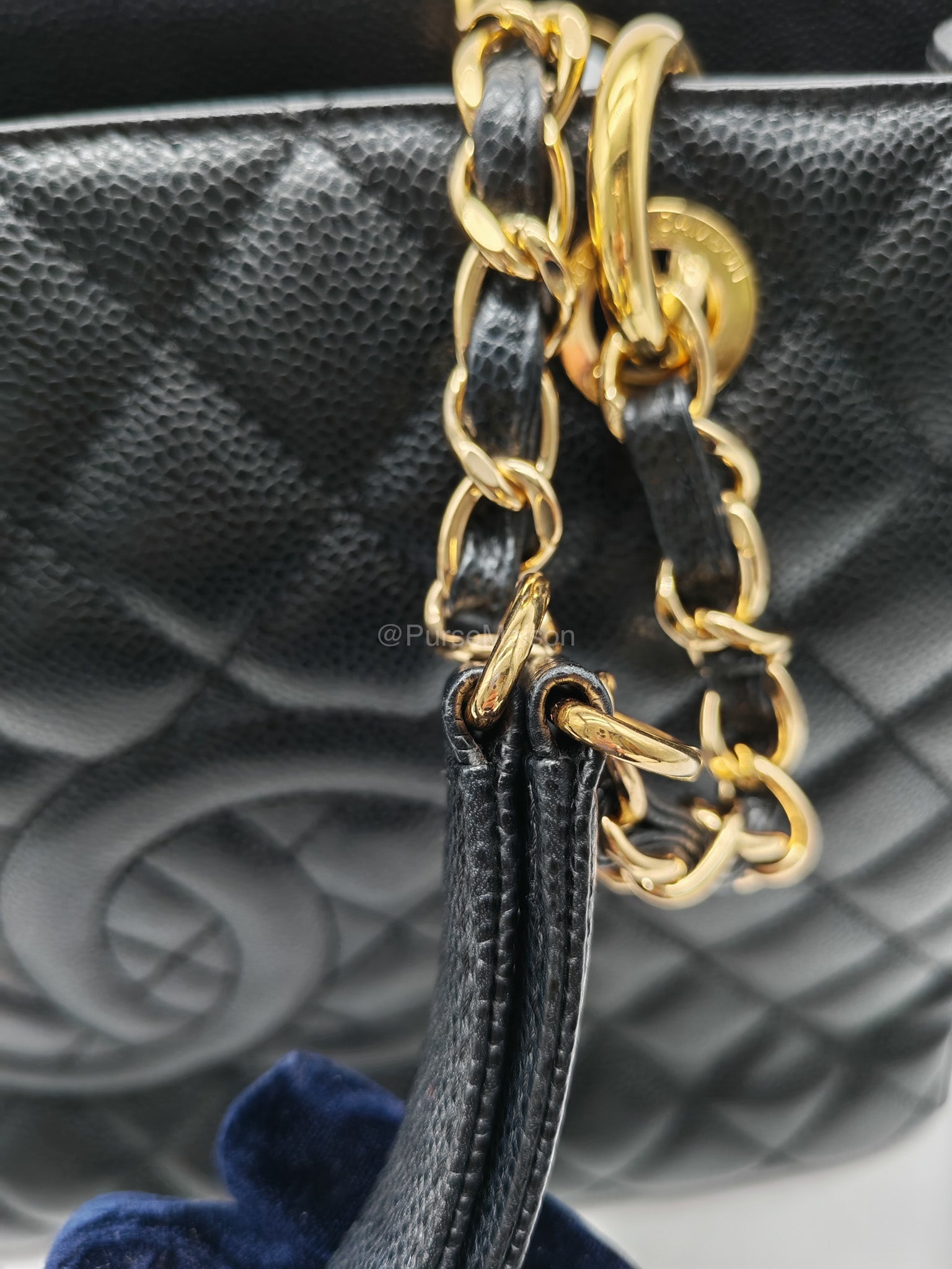 Chanel Grand Shopping Tote (GST) in Black Caviar Leather and Gold Hardware Series 21